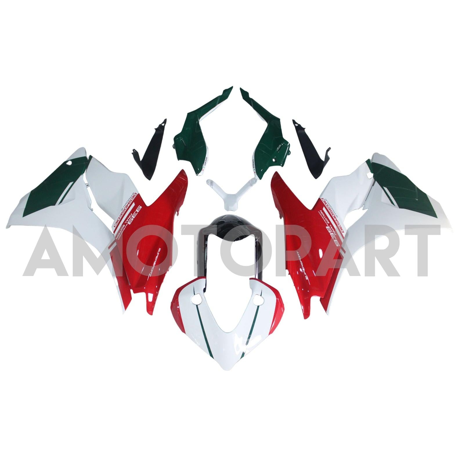 Amotopart 2017-2022 Ducati Supersport 939 / 939S White Green Red Fairing Kit