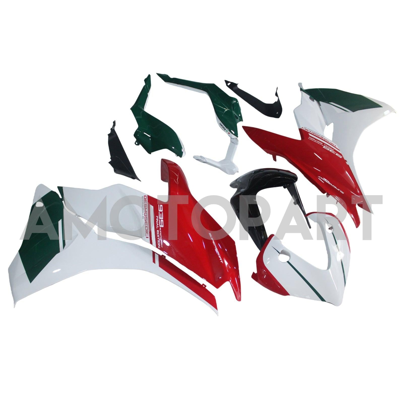 Amotopart 2017-2022 Ducati Supersport 939/939S White Green Red Dehnung Kit