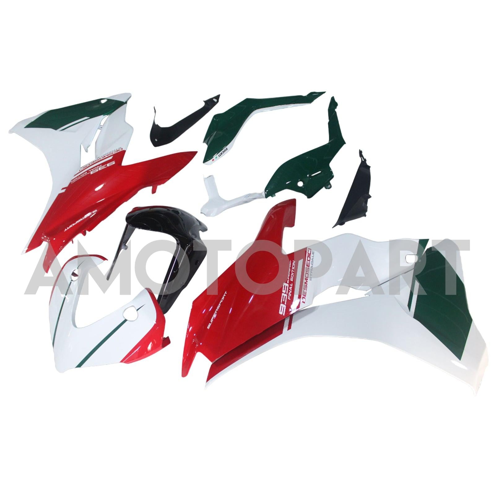 Amotopart 2017-2022 Ducati Supersport 939/939S White Green Red Dehnung Kit
