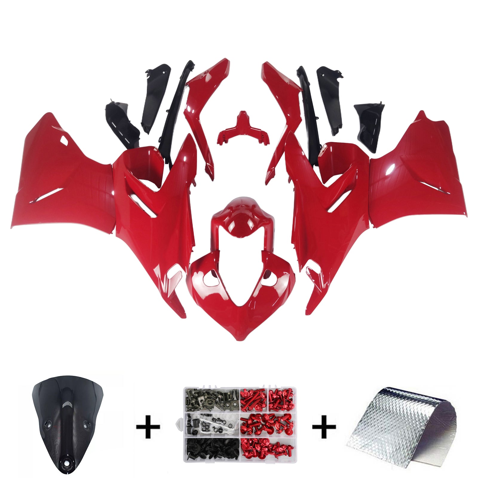 Amotopart 2021-2024 Ducati Supersport 950 / 950S Black Red Fairing Kit