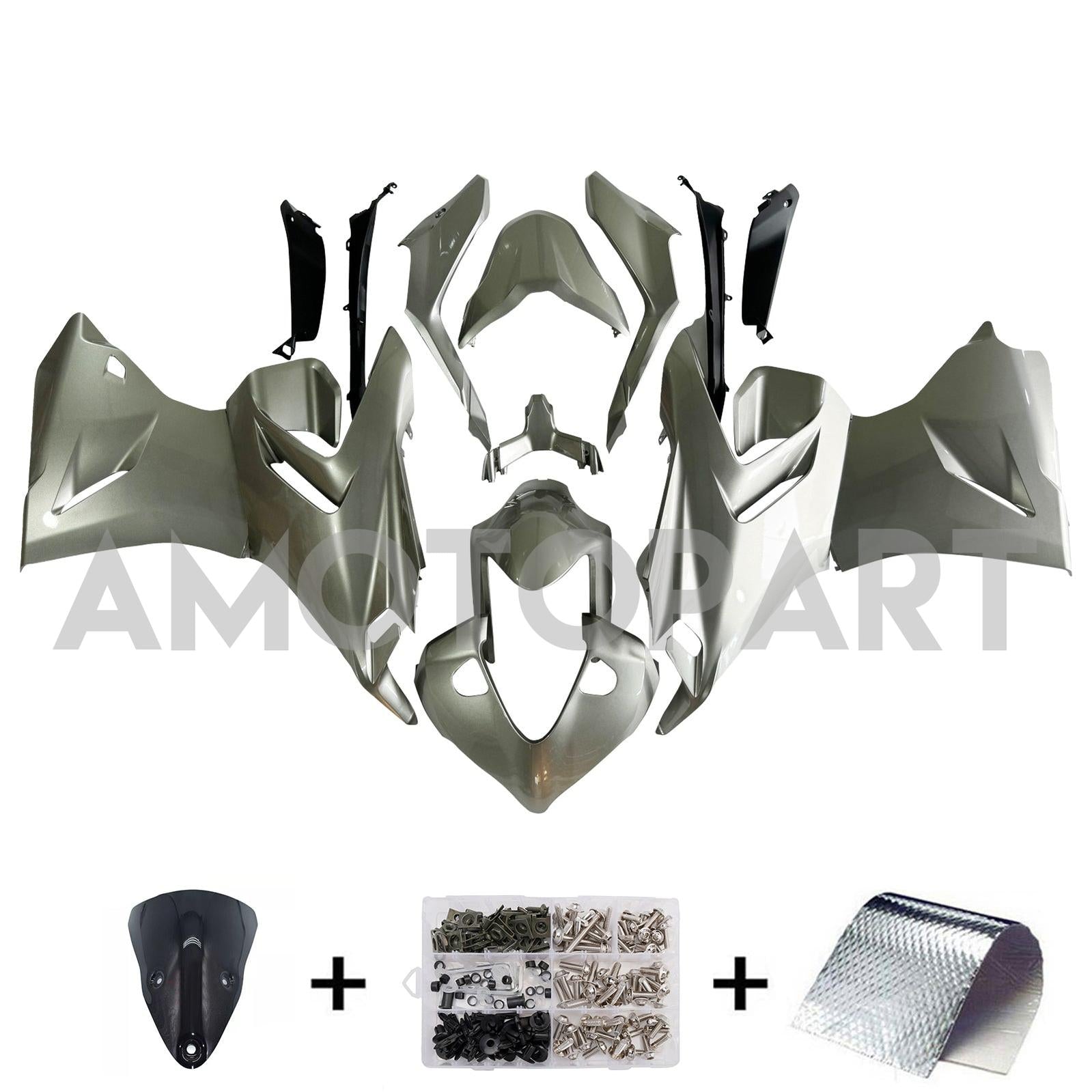 Amotopart 2021-2024 Ducati Supersport 950 / 950S White Silver Titanium Fairing Kit