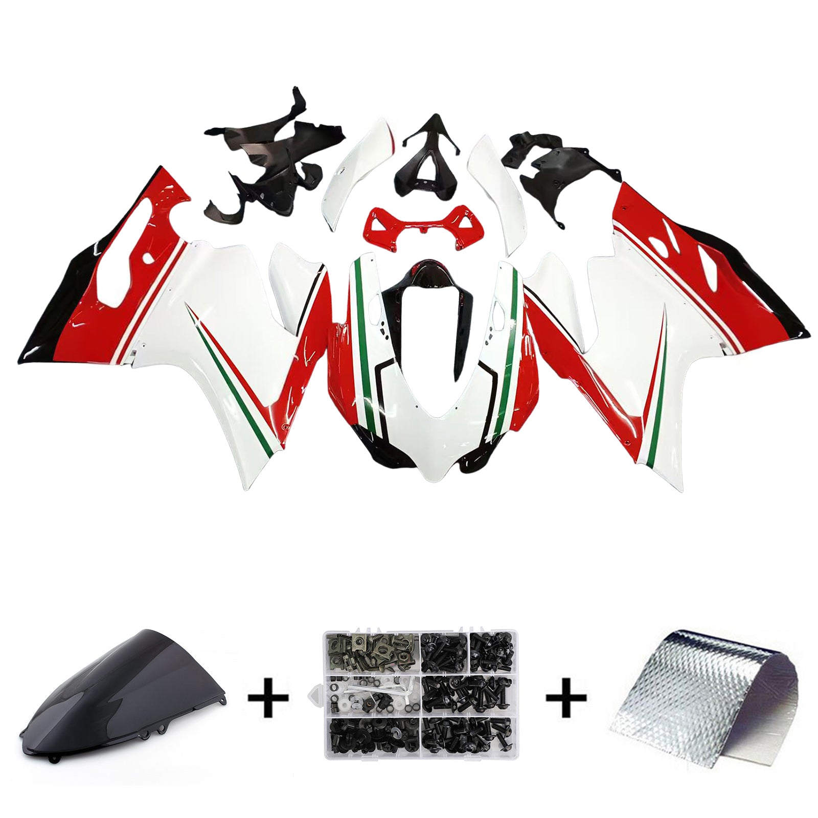 Amotopart 2012-2015 Ducati 899 White Black Red Fairing Kit