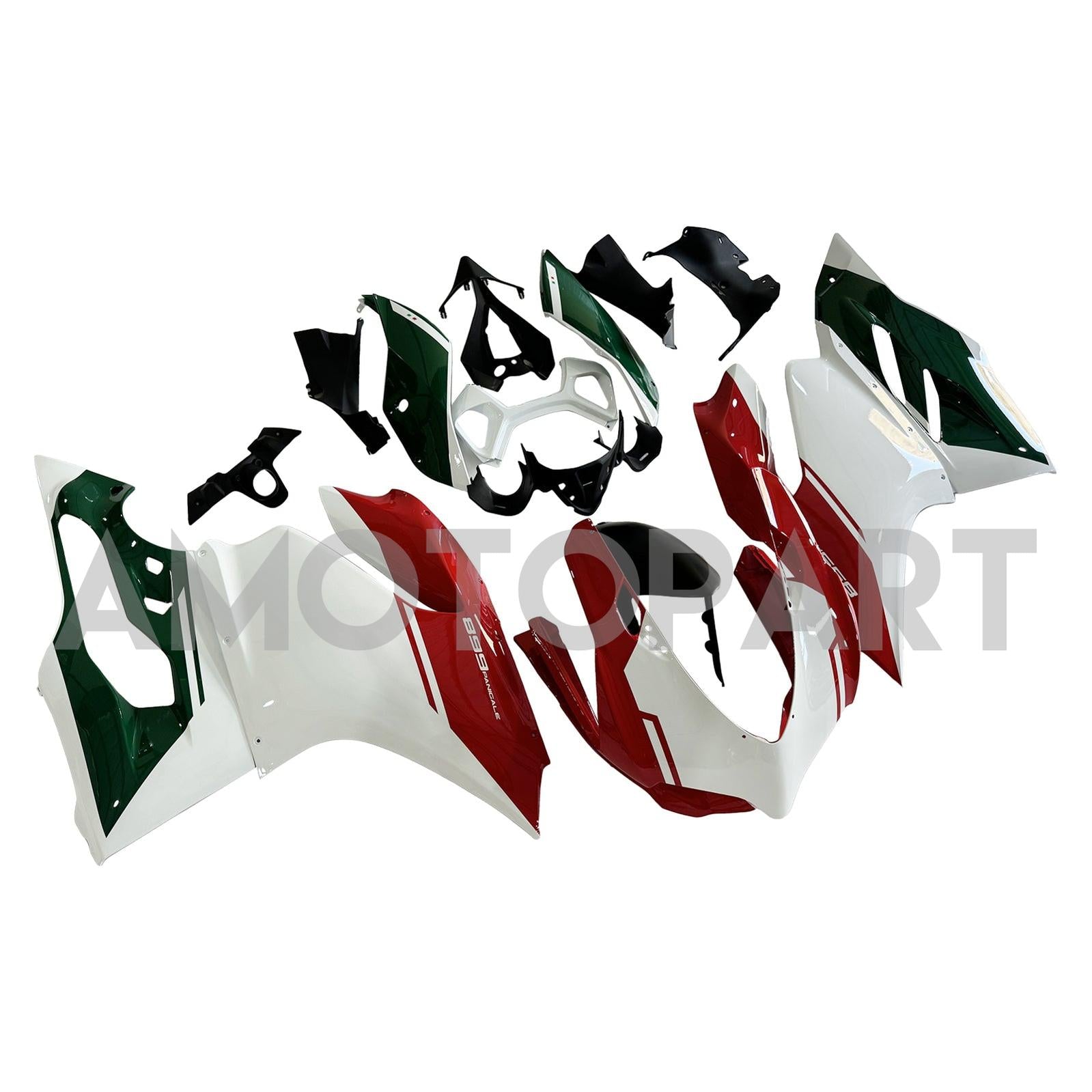 Amotopart 2012-2015 Ducati 899 Green Red White Fairing Kit