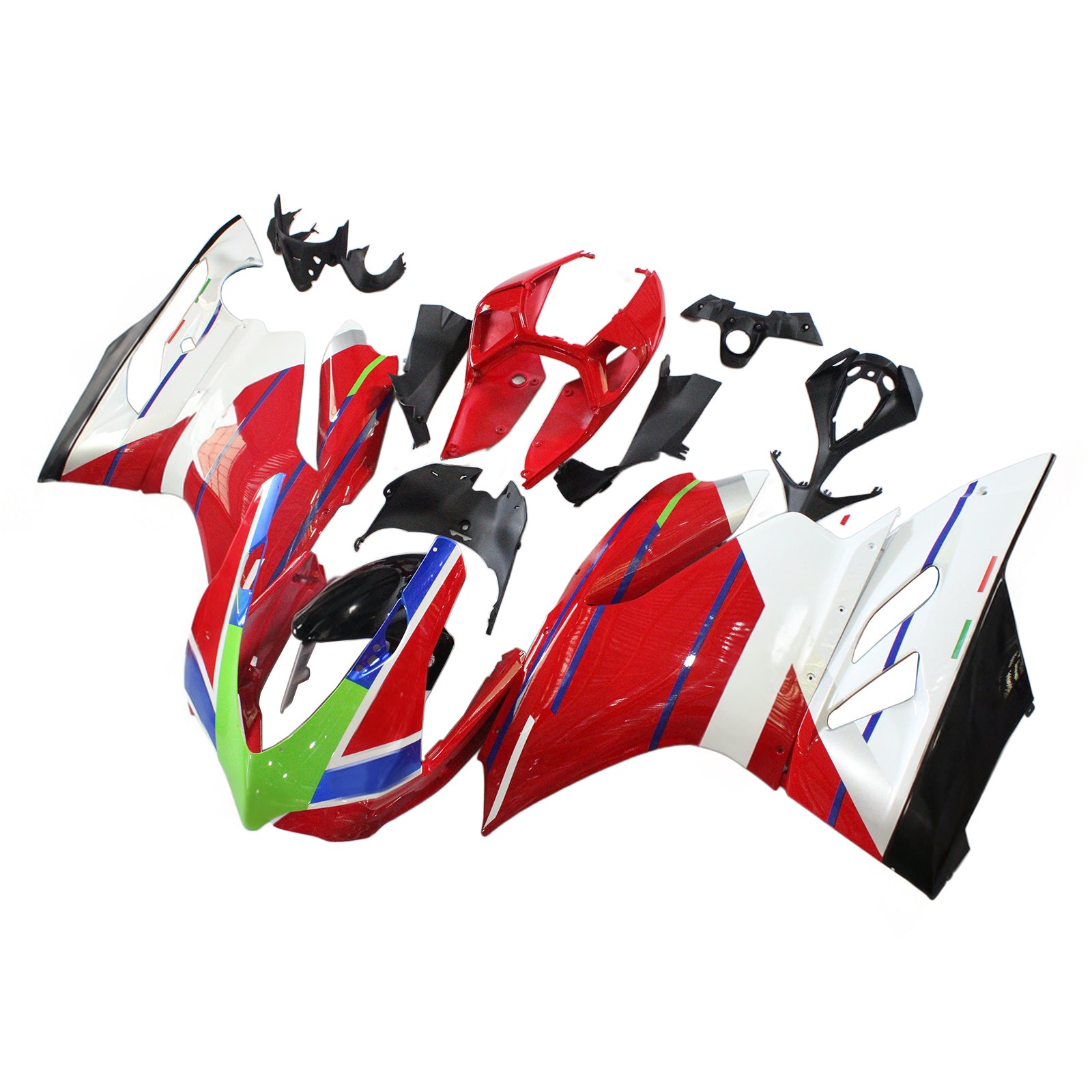 Amotopart 2012-2015 Ducati 899 Red White Green Fairing Kit