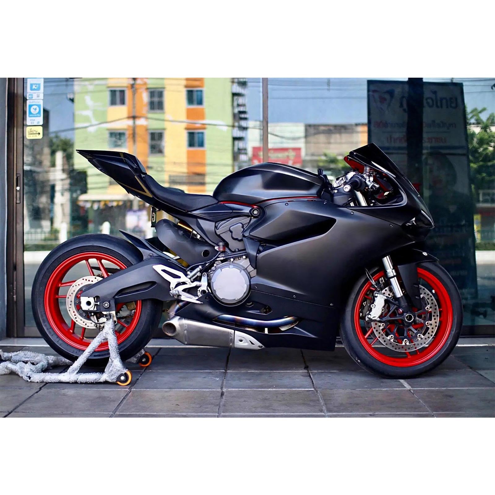 Amotopart 2012-2015 Ducati 899 Kit de carenagem de prata preta fosca