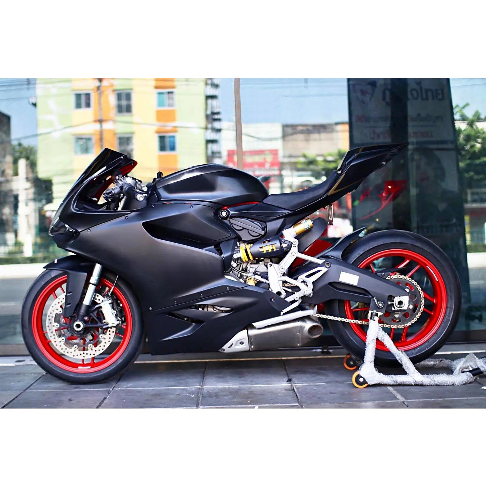 Amotopart 2012-2015 Ducati 899 Matte Black Silver Fairing Kit