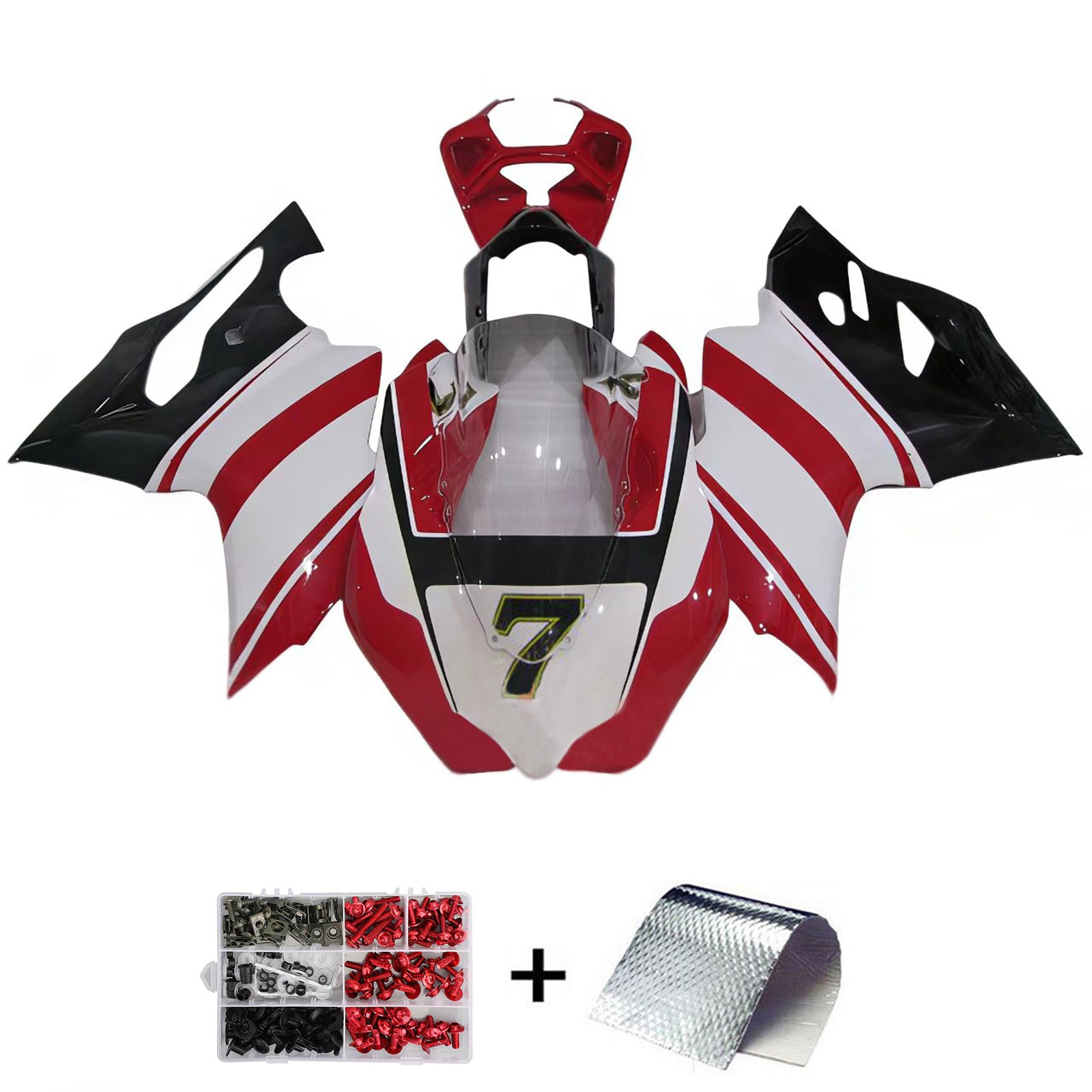 Amotopart 2012-2015 Ducati 899 Pink Black White Fairing Kit