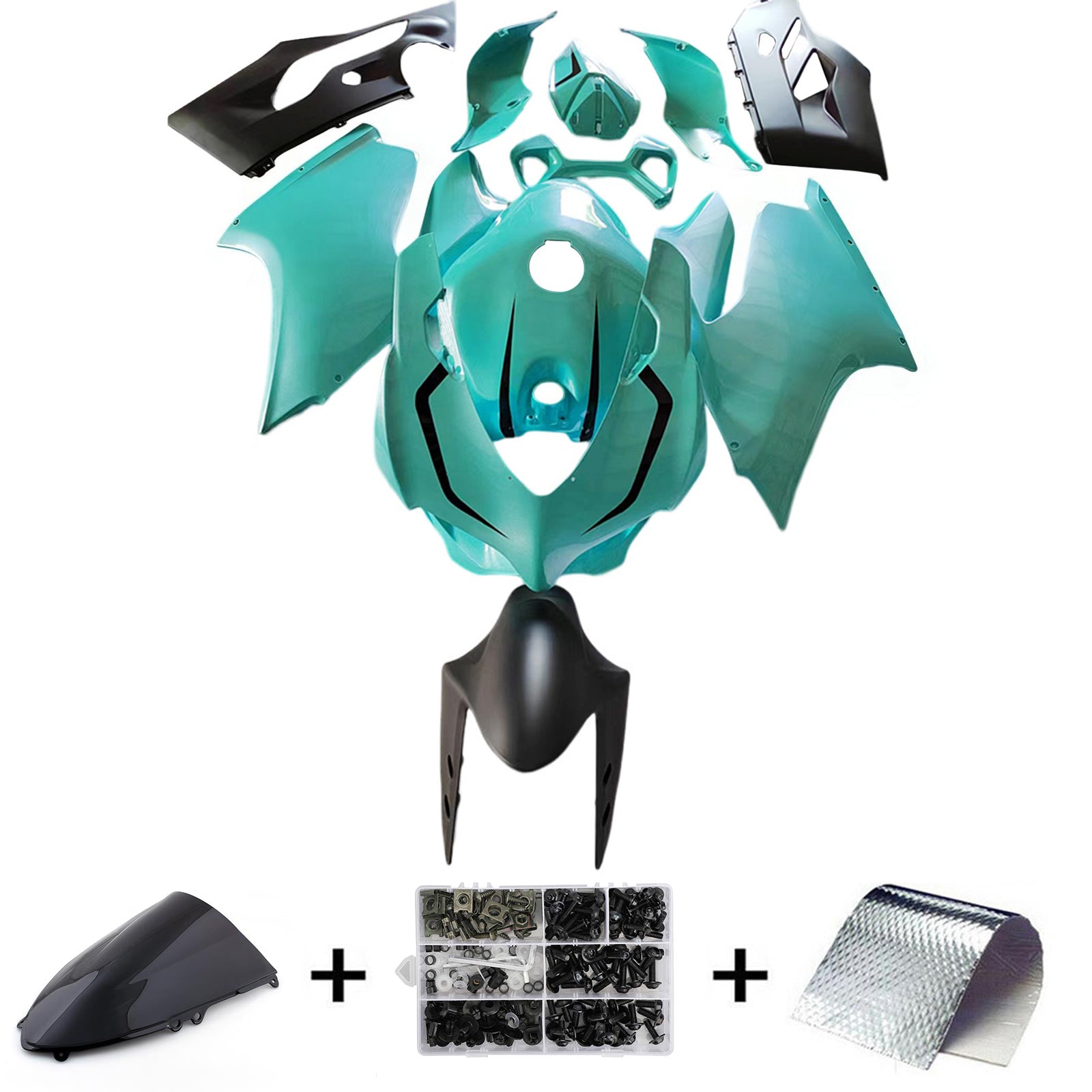 Amotopart 2012-2015 Ducati 899 Blue-Green Fairing Kit