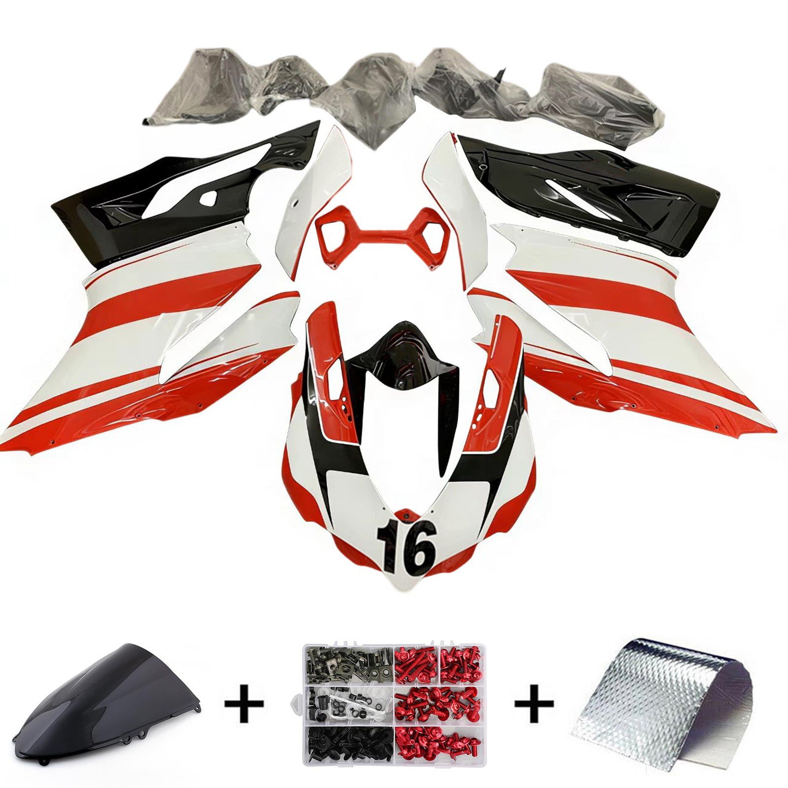 Amotopart 2012-2015 Ducati 899 Orange Black White Fairing Kit
