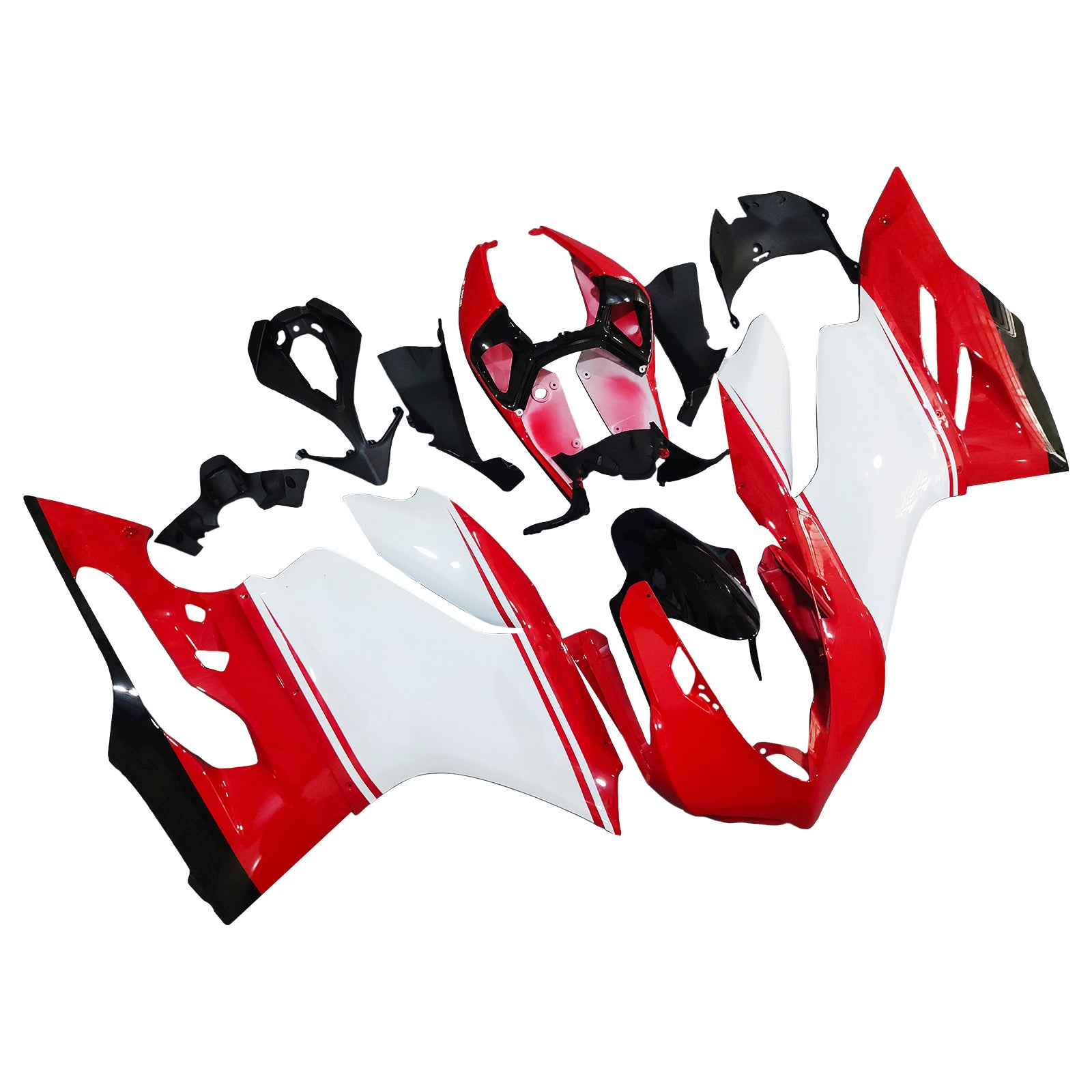Amotopart 2012-2015 Ducati 899 White Red Black Fairing Kit