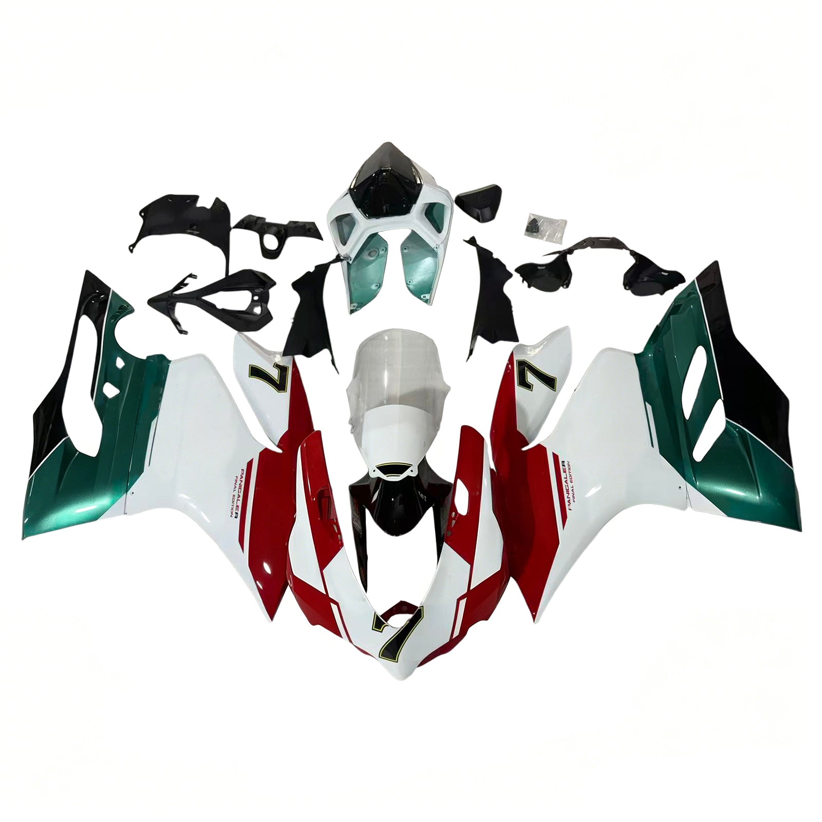 Amotopart 2012-2015 Ducati 899 White Red Green Fairing Kit
