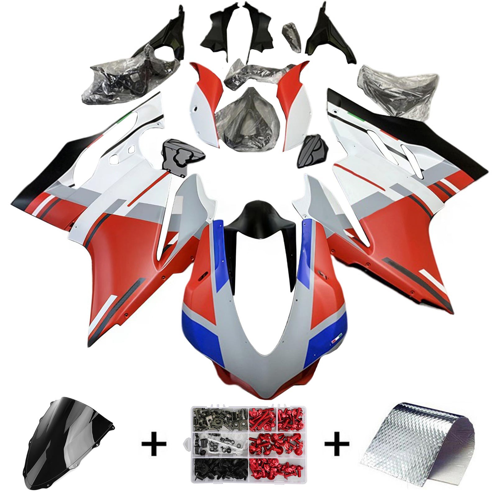 Amotopart 2015-2020 Ducati 959オレンジグレーホワイトフェアリングキット