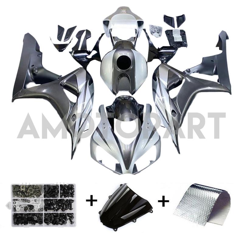 Amotopart 2006-2007 CBR1000RR ホンダ フェアリング ブラック&グレー キット