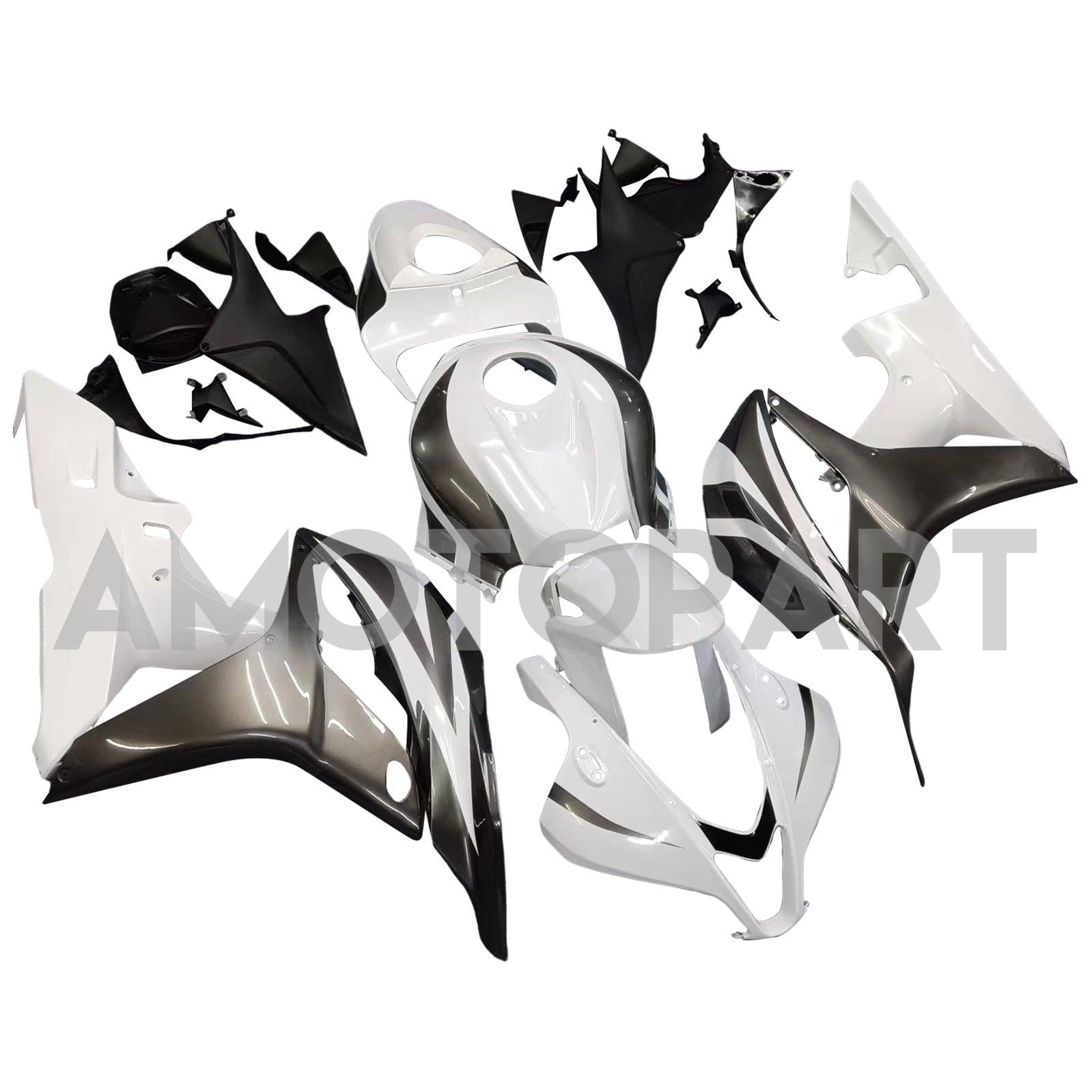 Amotopart 2007 2008 CBR600RR Honda Fairing White Black Kit