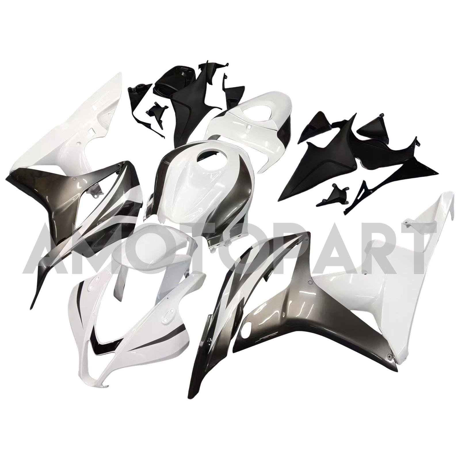 Amotopart 2007 2008 CBR600RR Honda Fairing White Black Kit