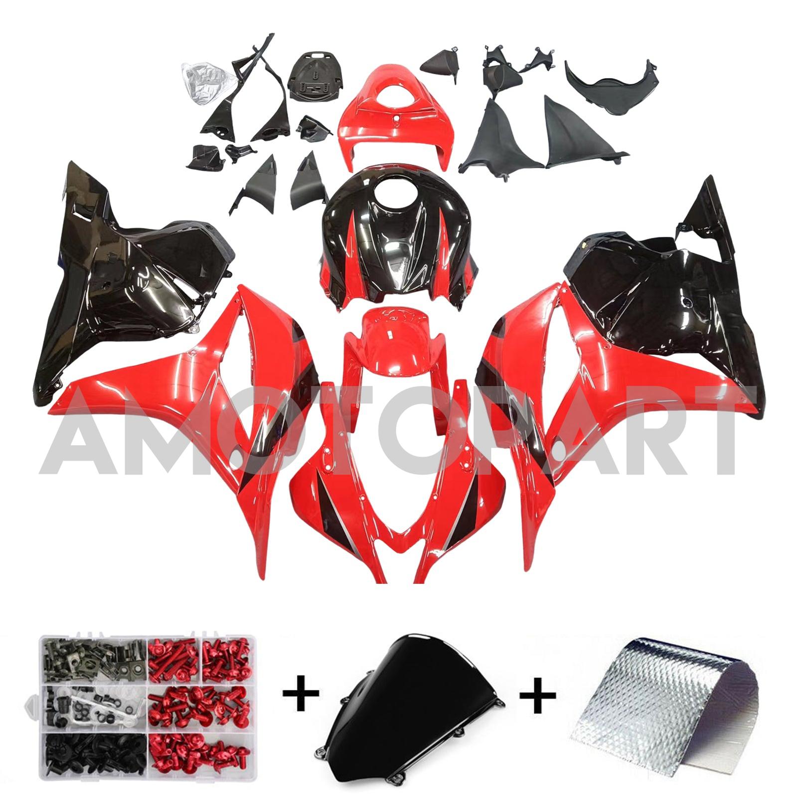 Amotopart 2009-2012 CBR600RR Honda fairing Red & Black Kit
