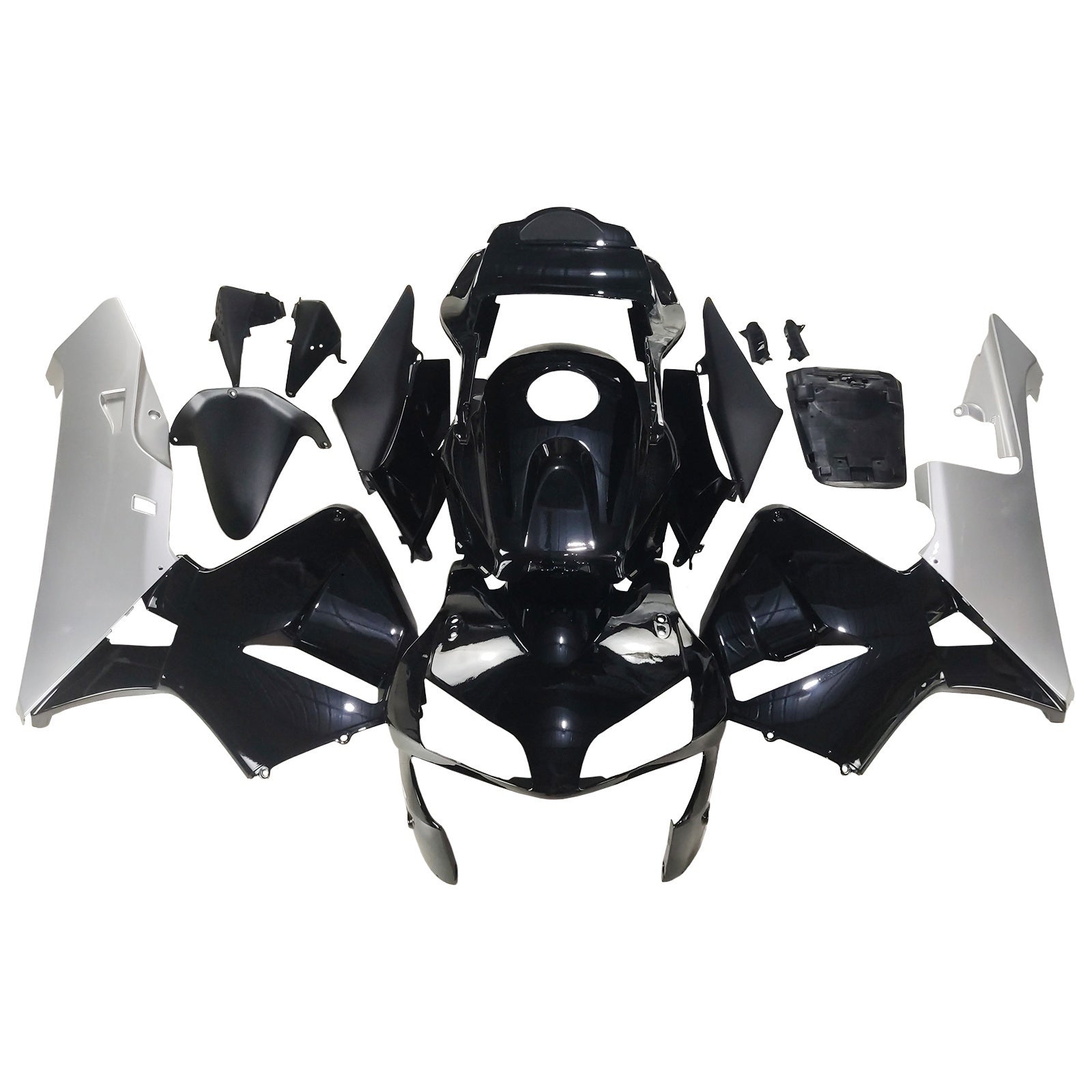 Amotopart 2003-2004 CBR600RR Honda Fairing Black & Silver Kit
