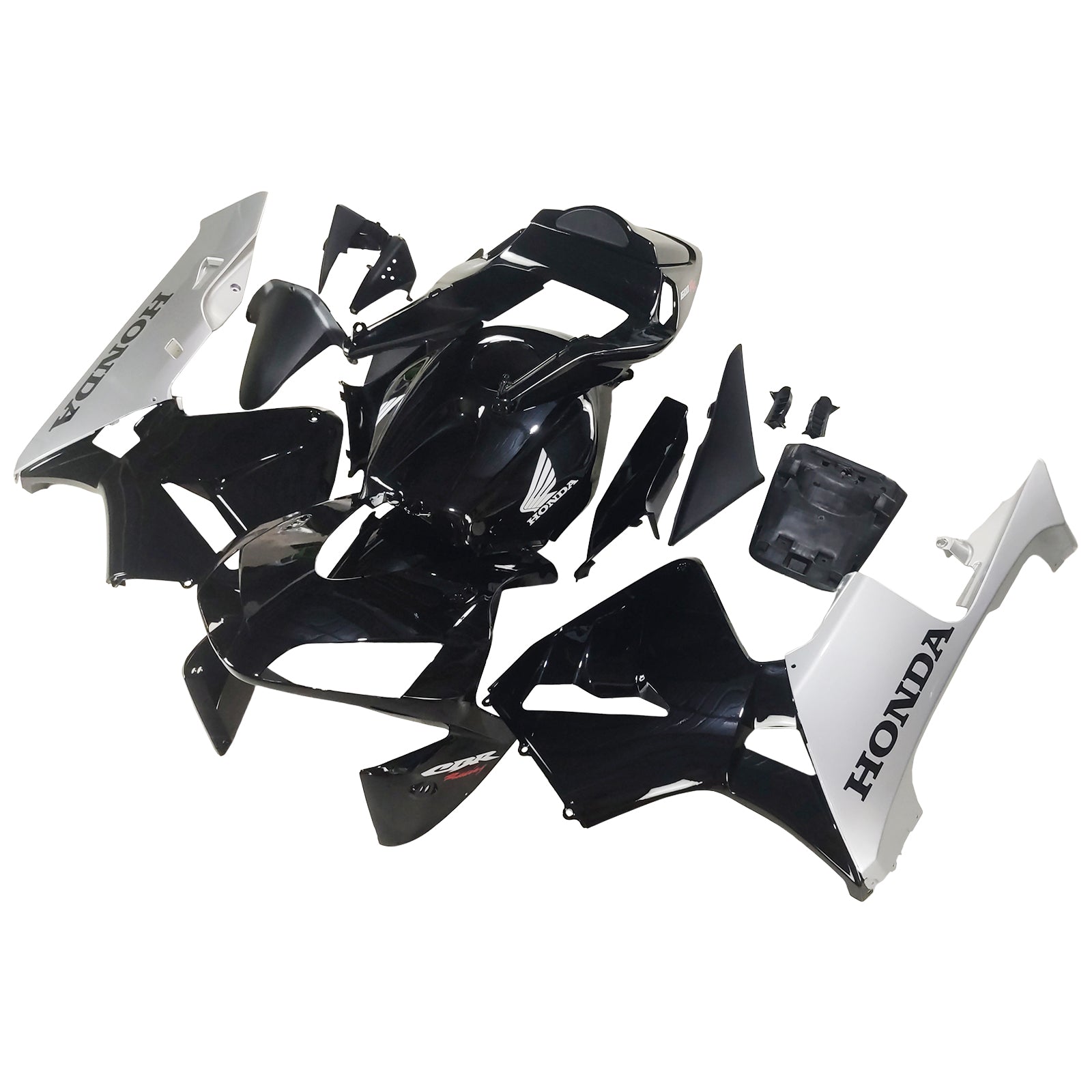 Amotopart 2003-2004 CBR600RR Honda Fairing Black & Silver Kit