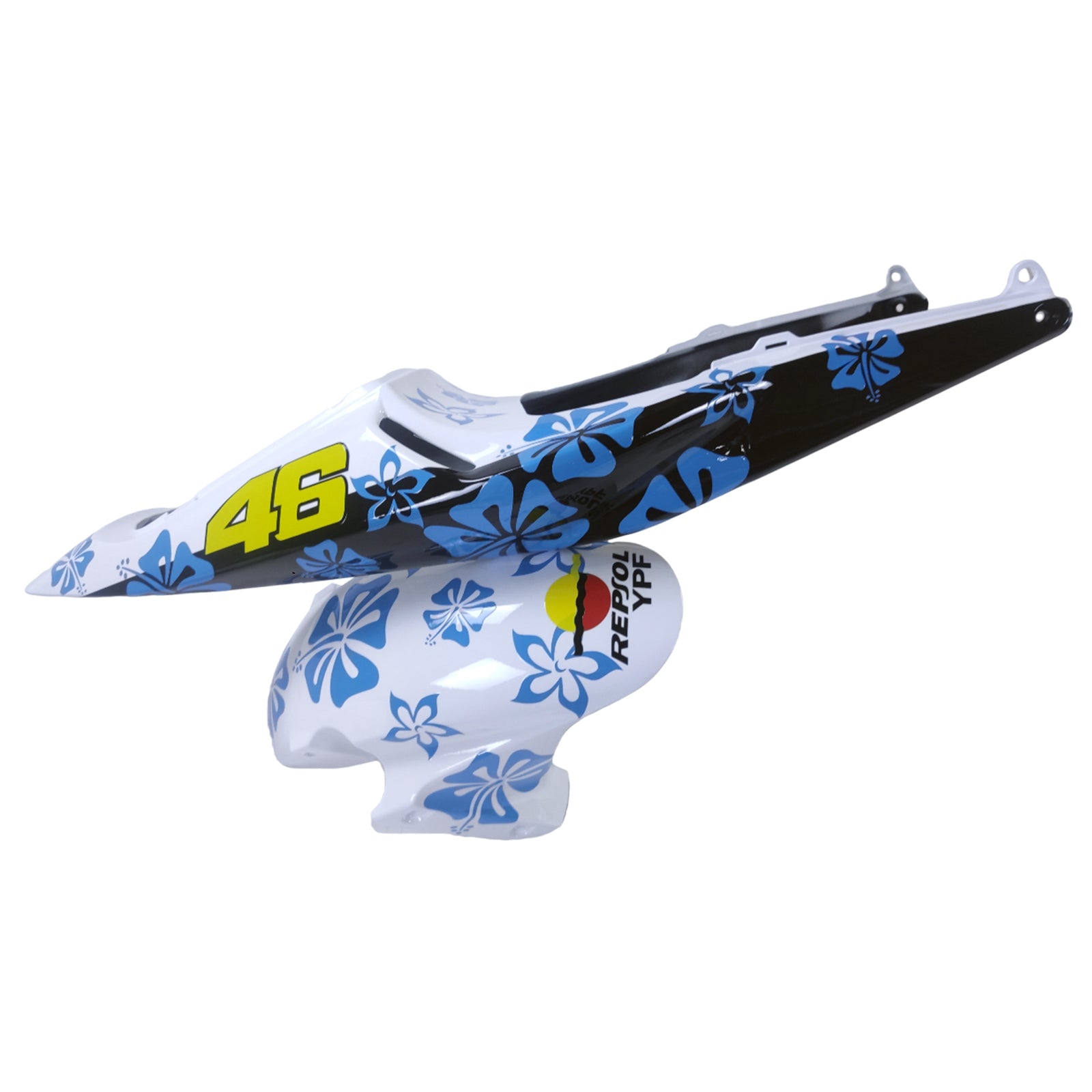 Amotopart 2003-2004 Honda CBR600RR White Blue Snow Fairing Kit