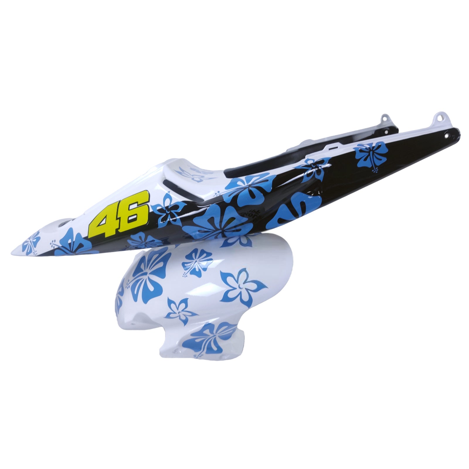 Amotopart 2003-2004 Honda CBR600RR White Blue Snow Fairing Kit