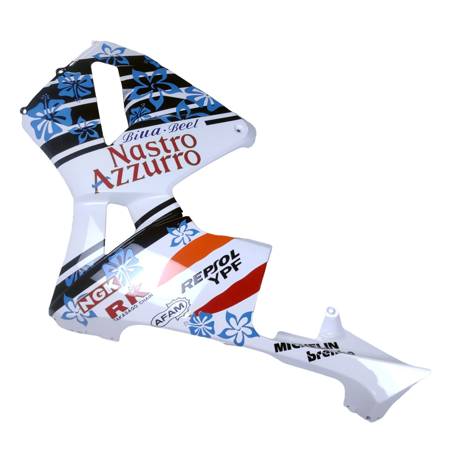 Amotopart 2003-2004 Honda CBR600RR White Blue Snow Fairing Kit