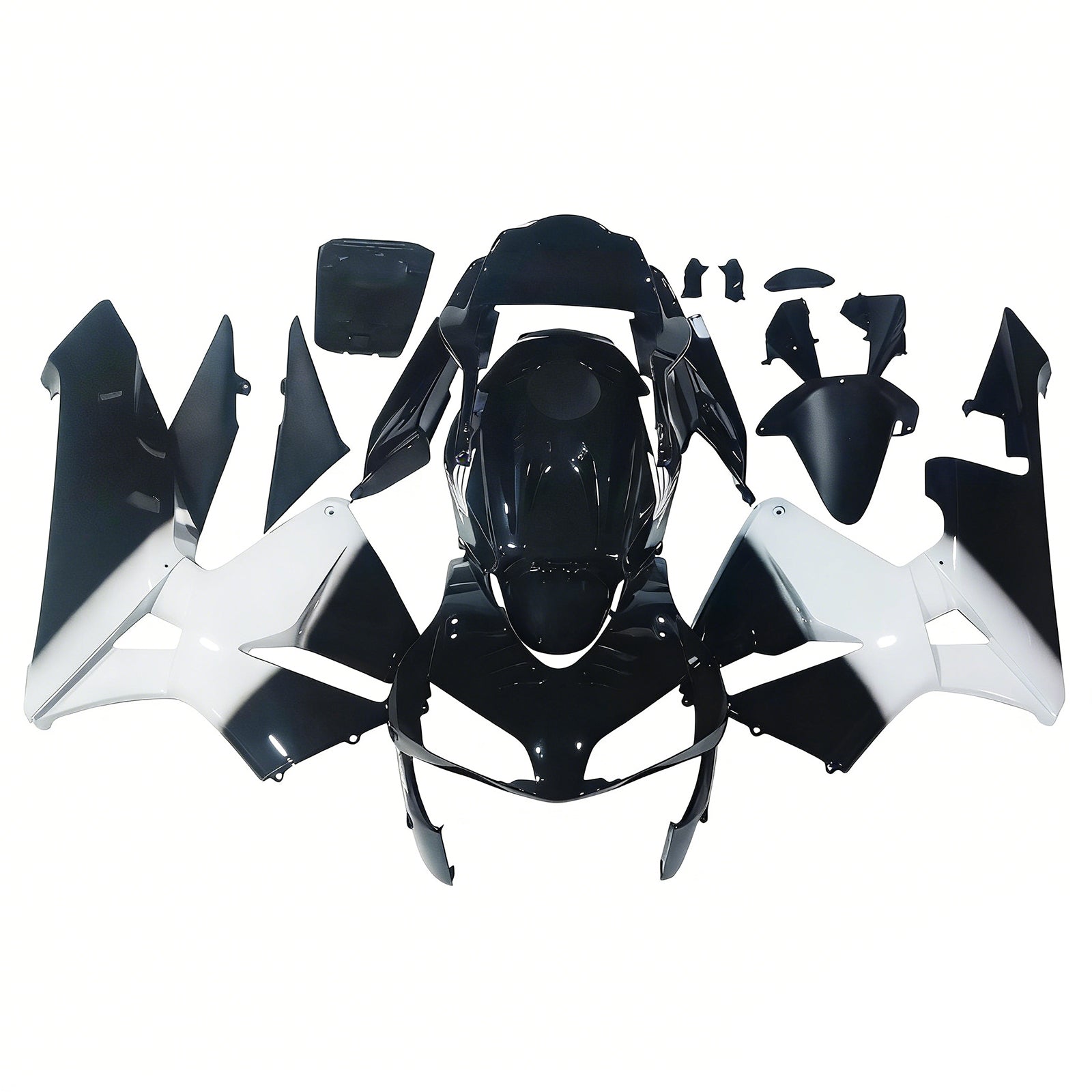 Amotopart 2003-2004 Honda CBR600RR Black White Fairing Kit