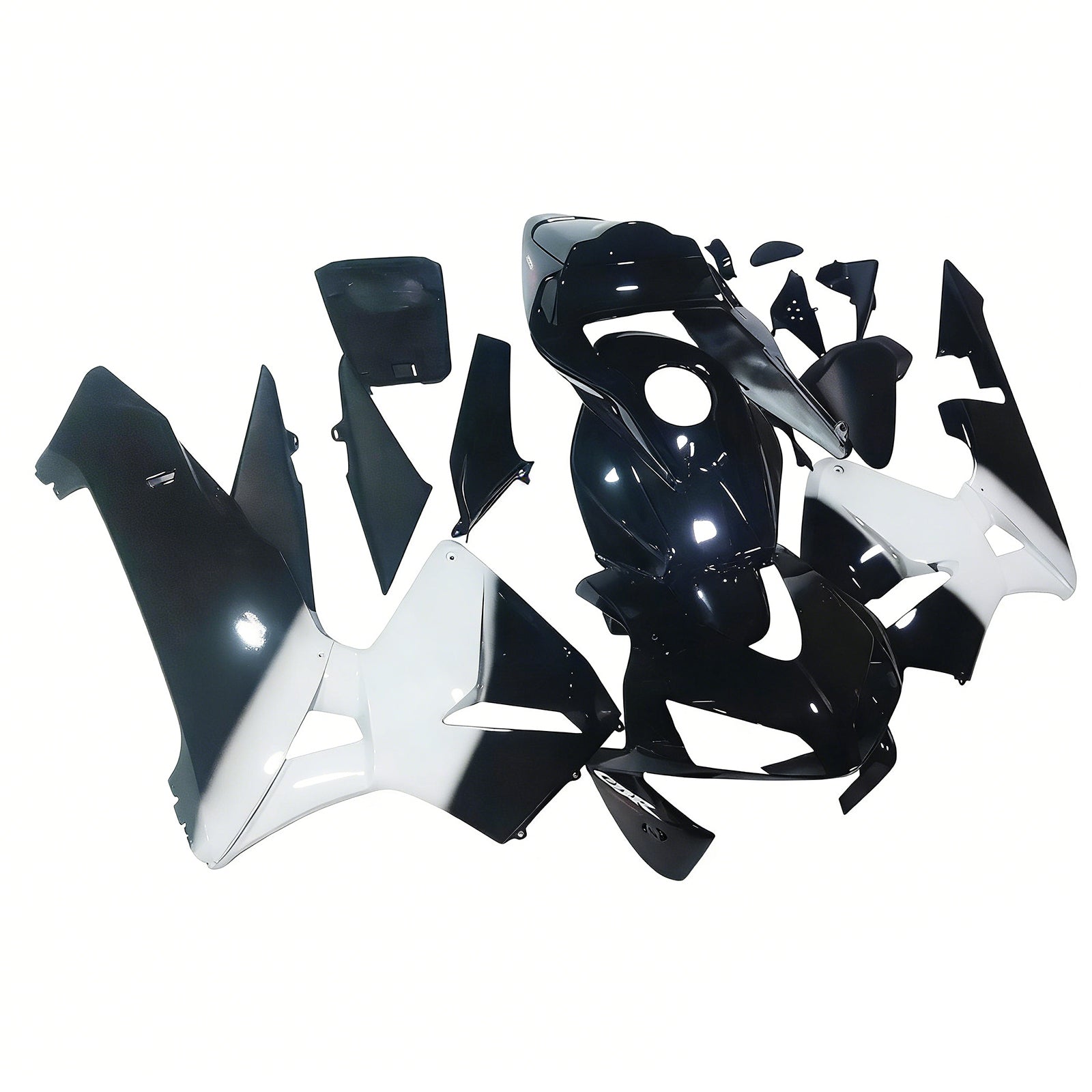 Amotopart 2003-2004 Honda CBR600RR Black White Fairing Kit