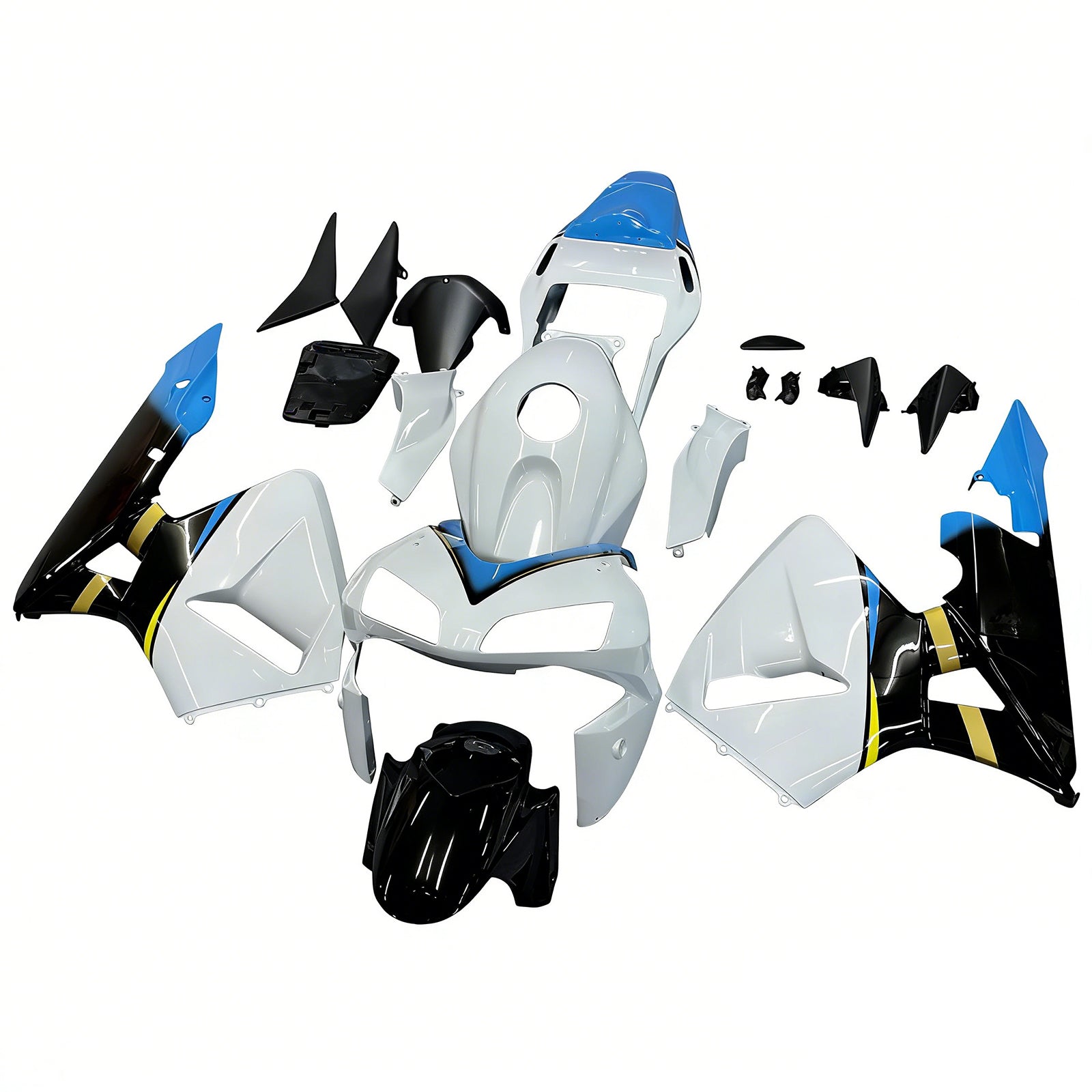 Amotopart 2003-2004 Honda CBR600RR White Black Blue Fairing Kit