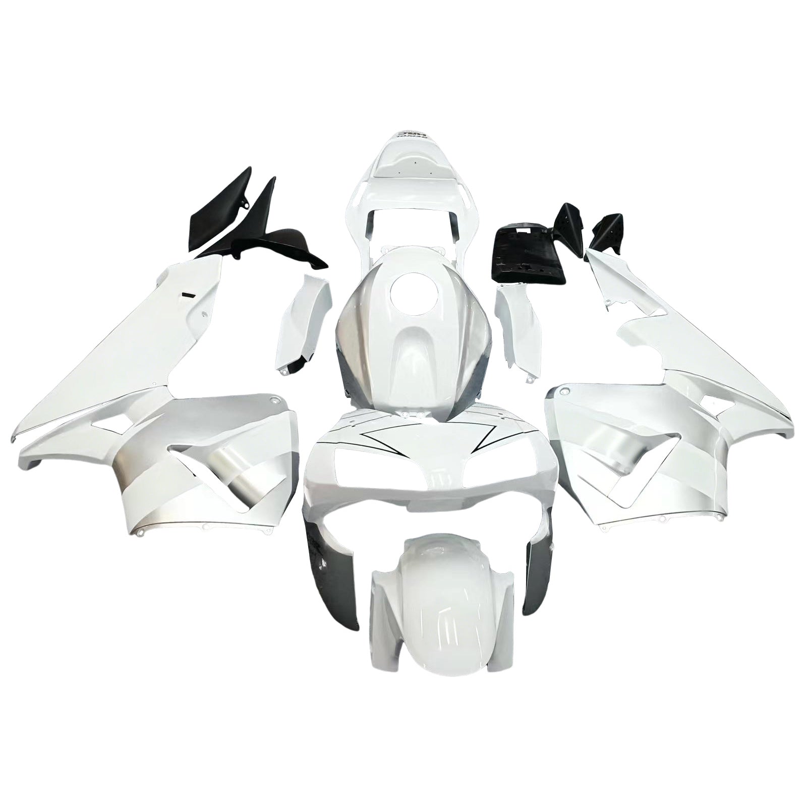 Amotopart 2003-2004 Honda CBR600RR Fairing White & Silver Kit