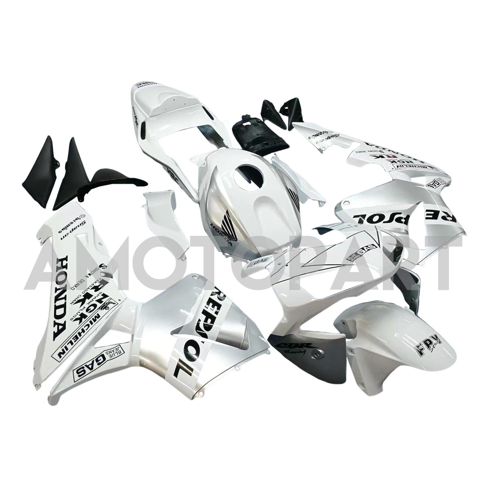 Amotopart 2003-2004 Honda CBR600RR FAIRION Bílá a stříbrná souprava