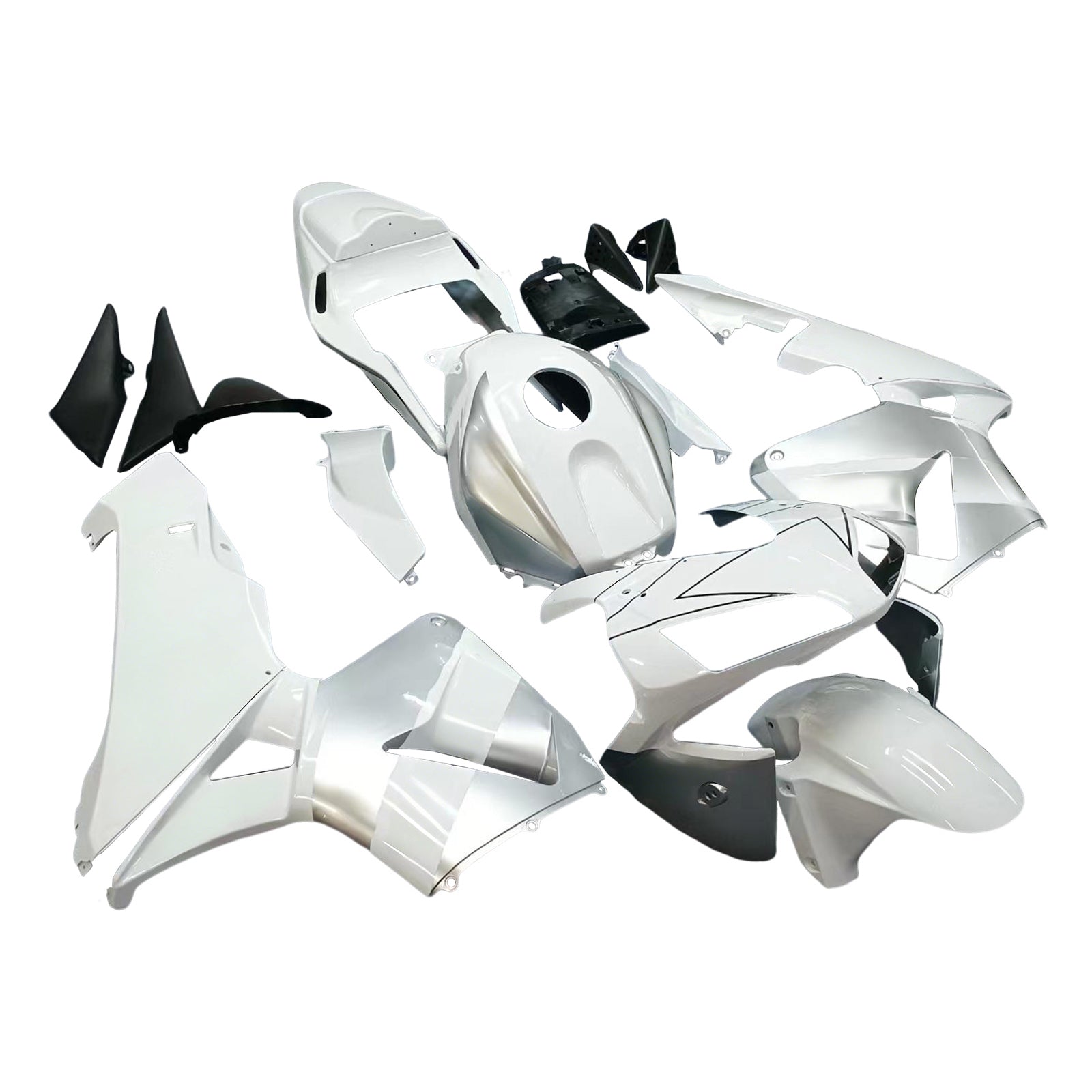 Amotopart 2003-2004 Honda CBR600RR Fairing White & Silver Kit