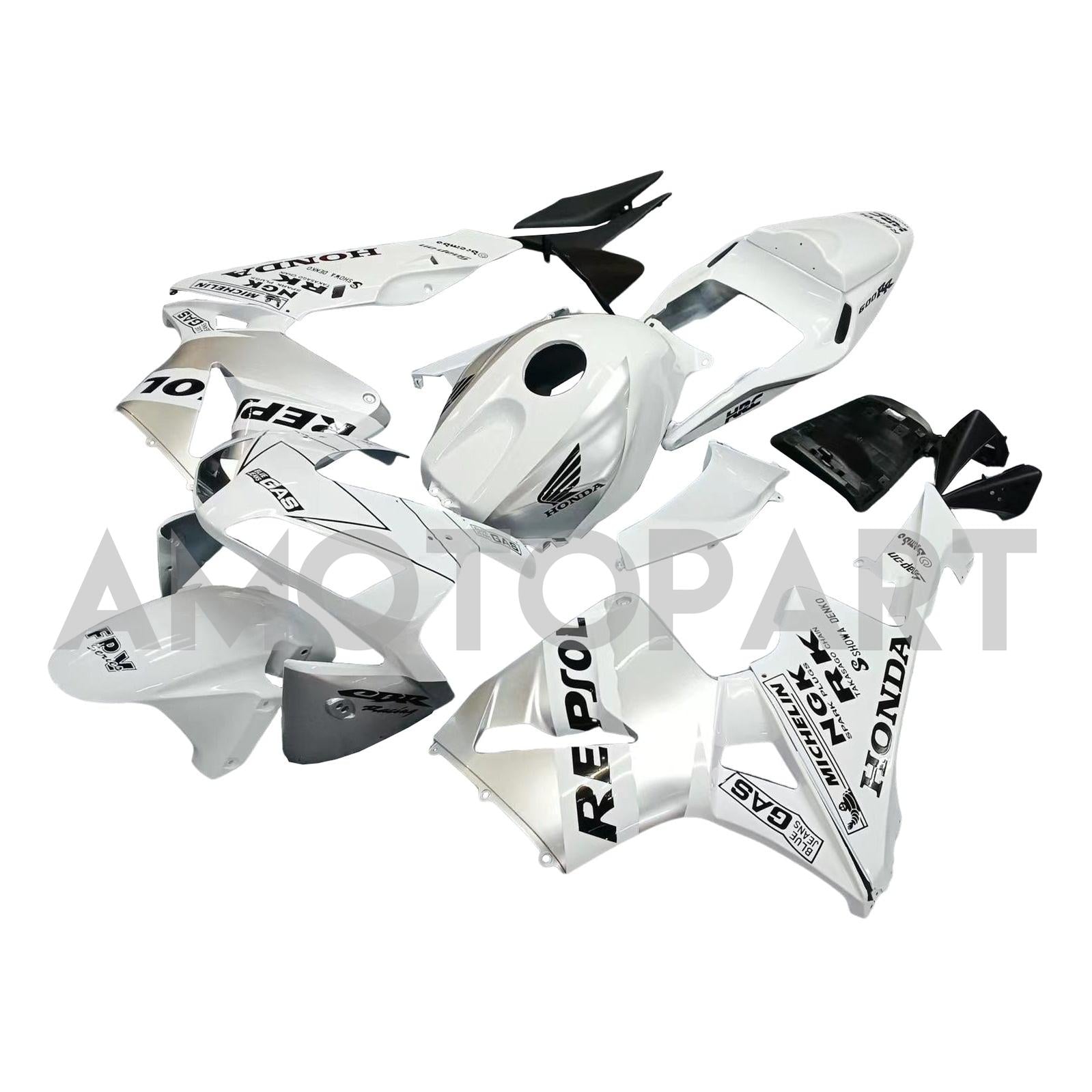 Amotopart 2003-2004 Honda CBR600RR FAIRION Bílá a stříbrná souprava