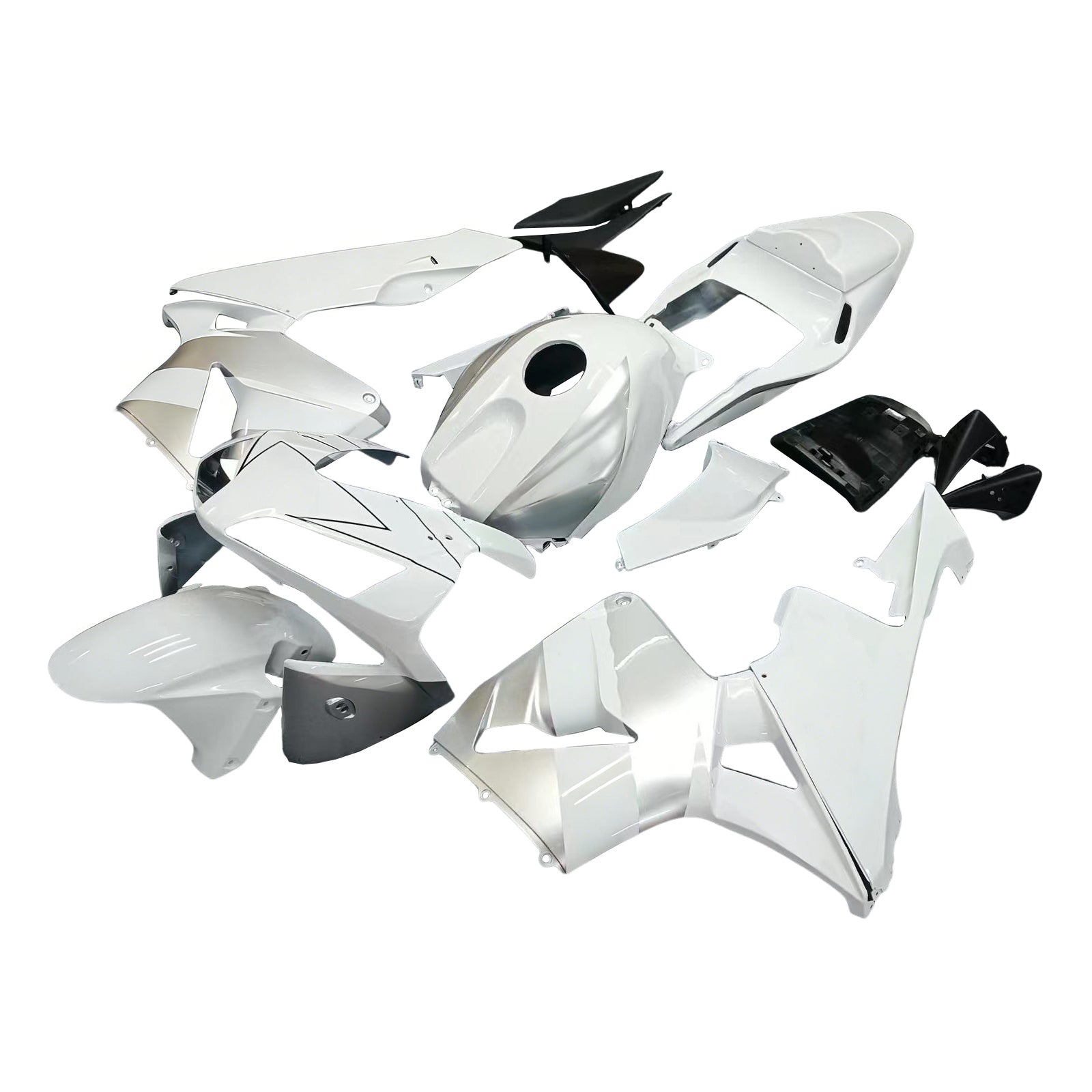 Amotopart 2003-2004 Honda CBR600RR Fairing White & Silver Kit