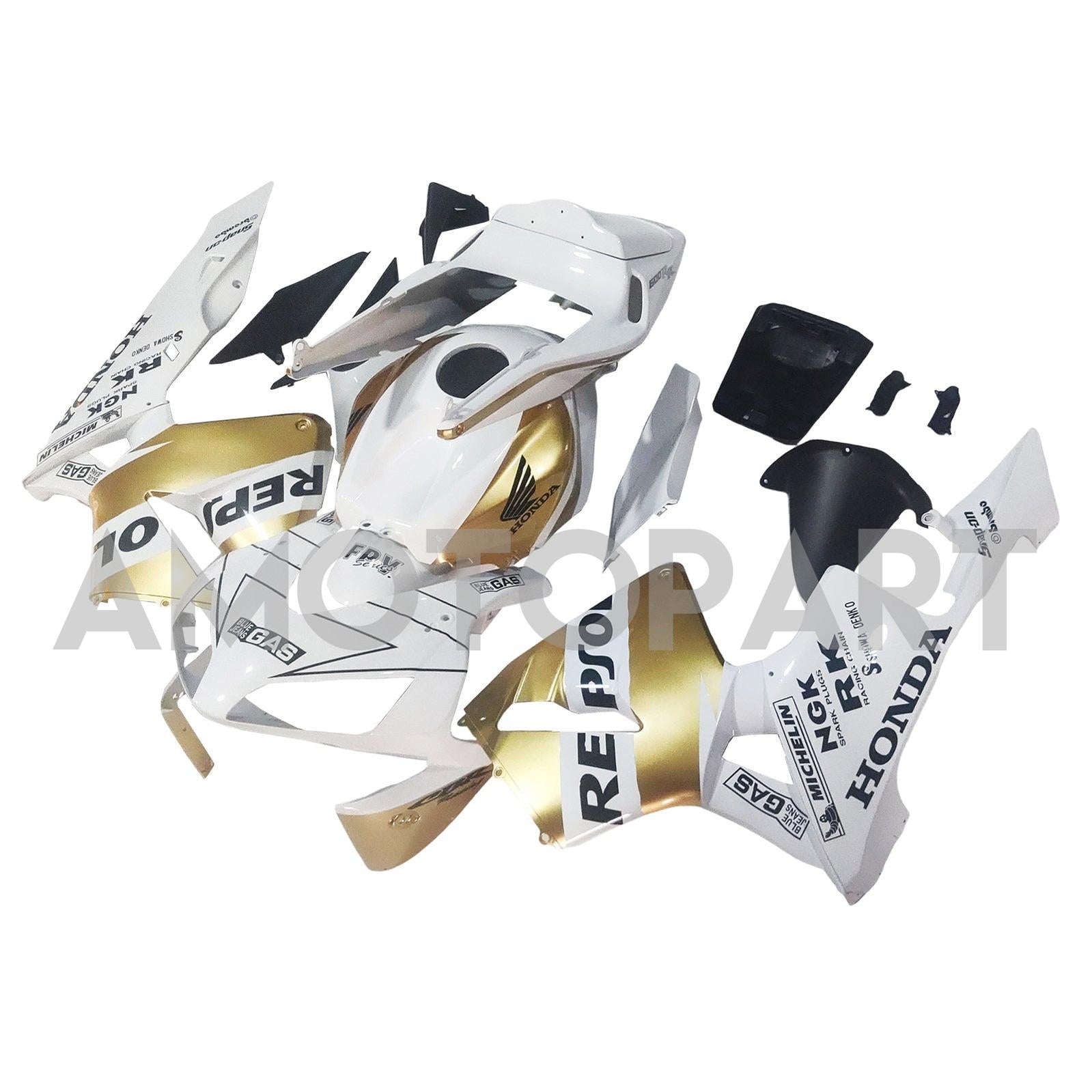 Amotopart 2003-2004 Honda CBR600RR FARION WHITE & GOLD KIT