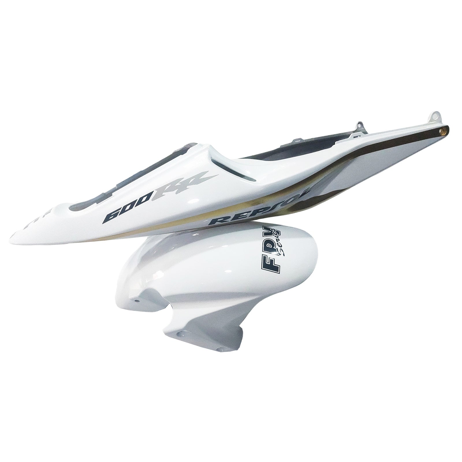 Amotopart 2003-2004 Honda CBR600RR Fairing White & Gold Kit