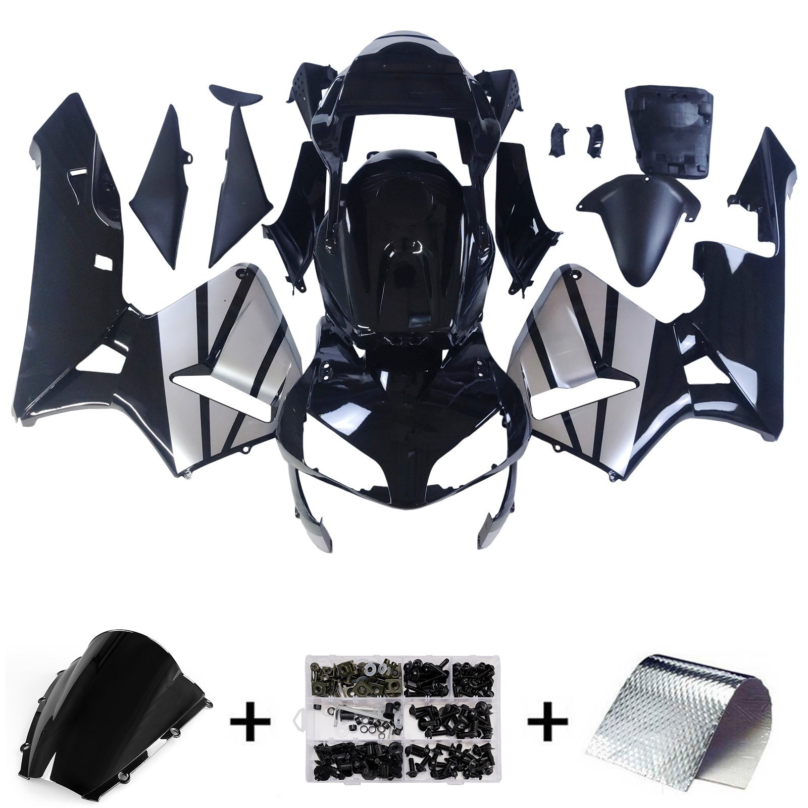 Amotopart 2003-2004 CBR600RR Honda Fairing Black Kit