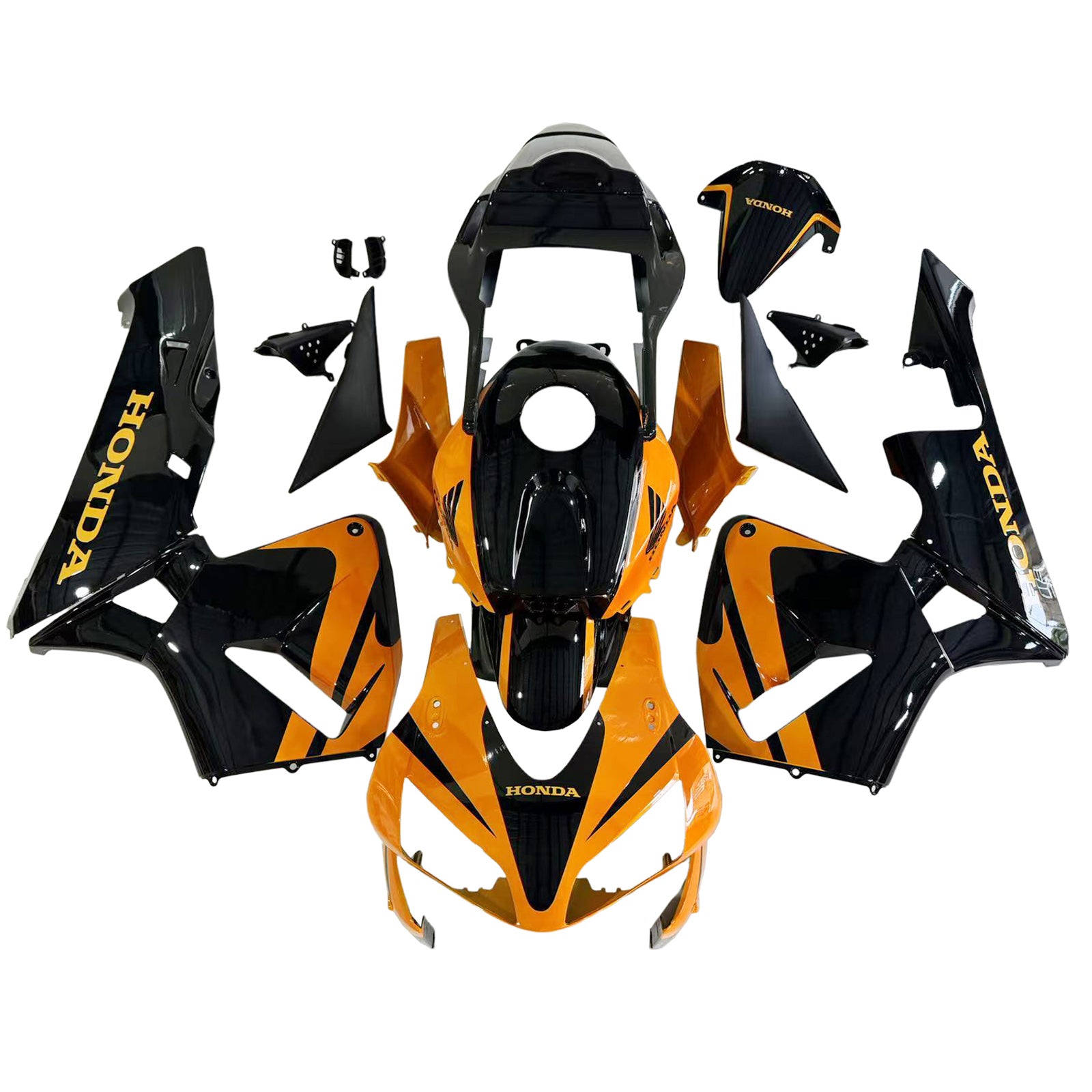 Amotopart 2003-2004 Honda CBR600RR Orange Black Fairing Kit