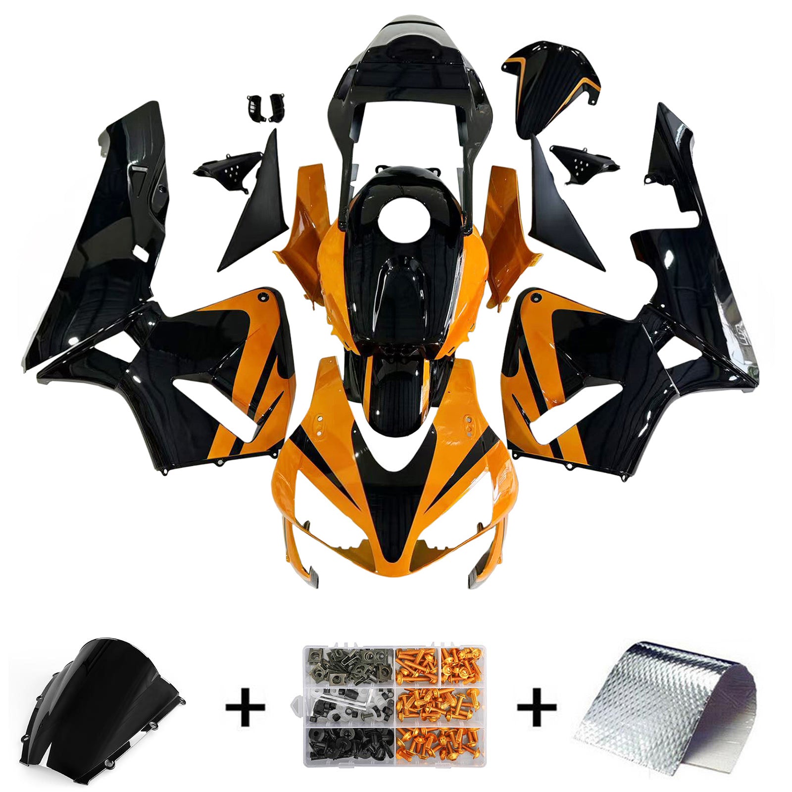 Amotopart 2003-2004 Honda CBR600RR Orange Black Fairing Kit