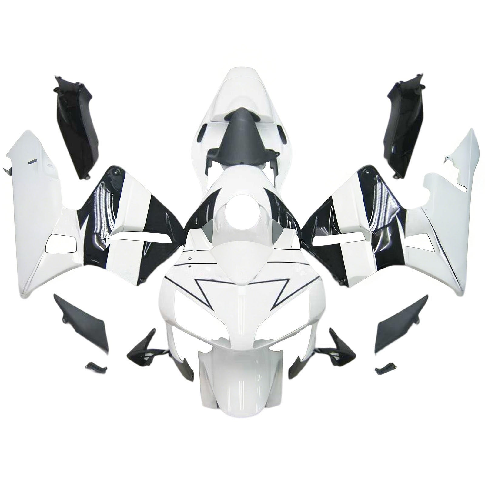 Amotopart 2003-2004 Honda CBR600RR Black White Fairing Kit