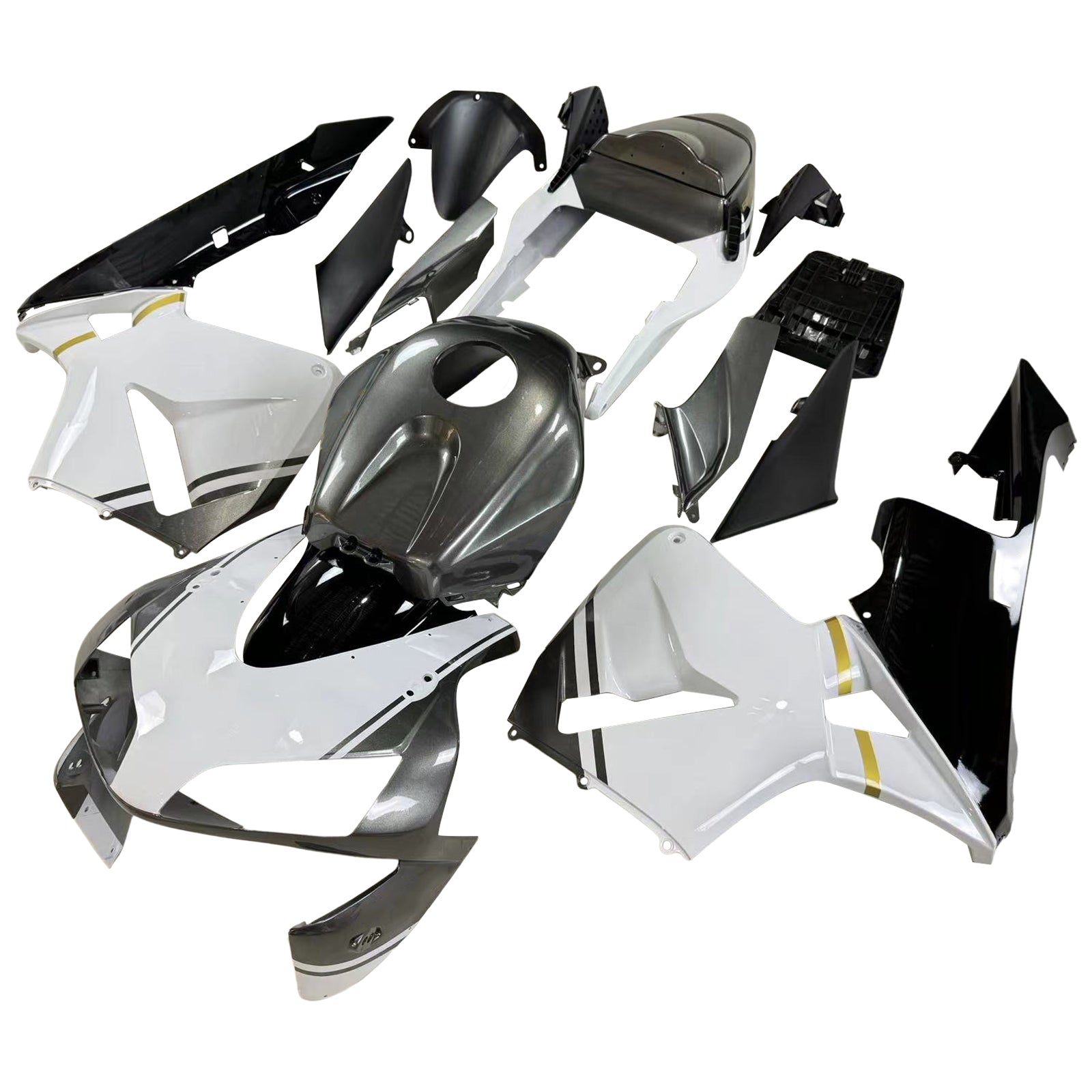 Amotopart 2003-2004 Honda CBR600RR Fairing Black&White Kit