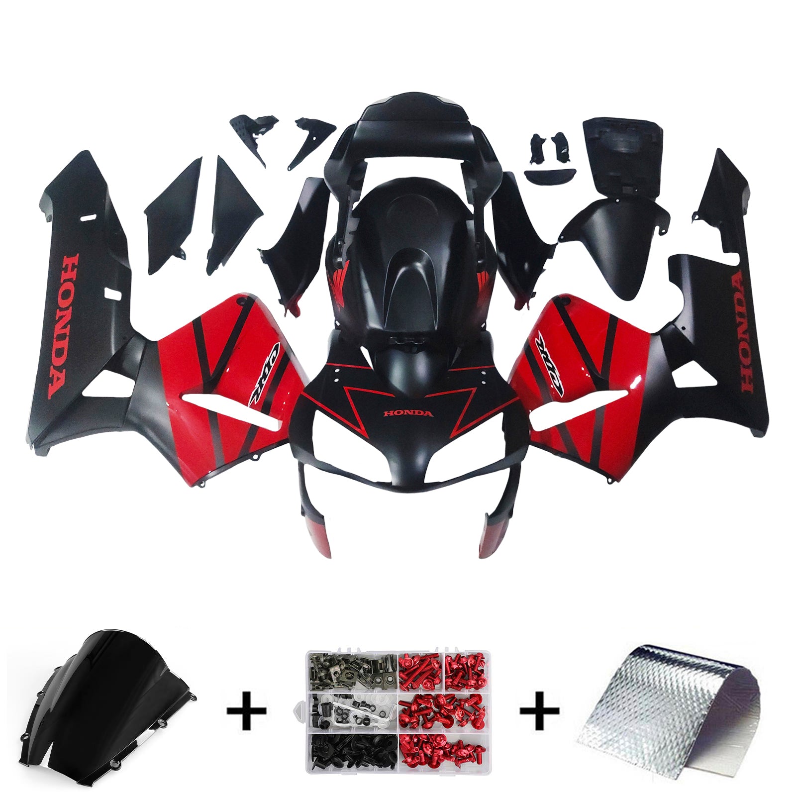 Amotopart 2003-2004 Honda CBR600RR RED BLACK PRAILING KIT