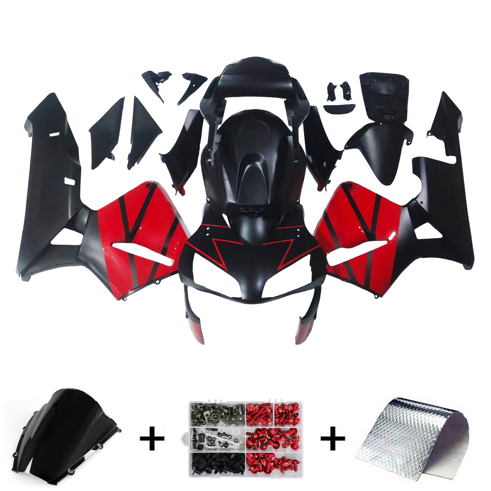 Amotopart 2003-2004 Honda CBR600RR Red Black Fairing Kit