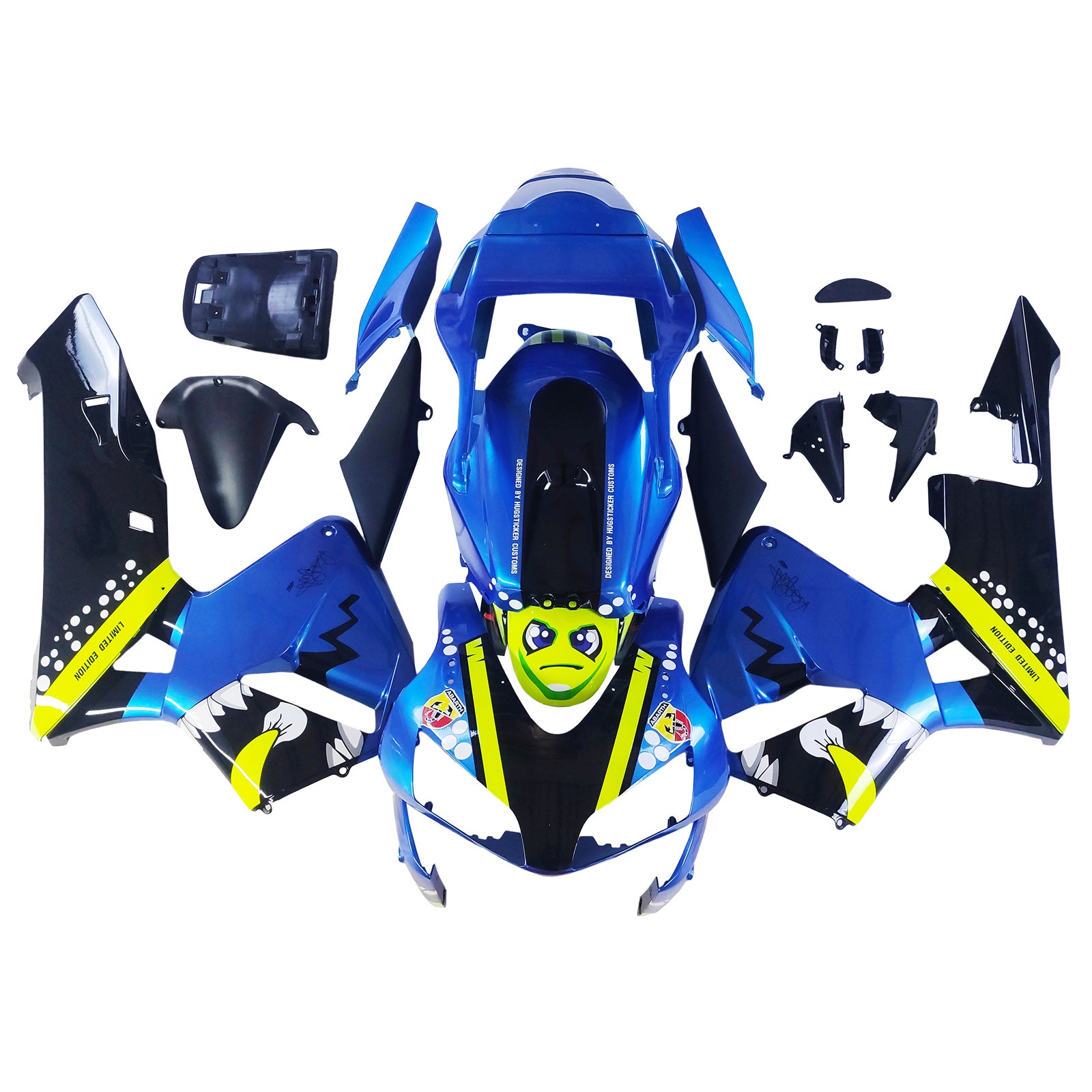 Kit de carenagens Amotopart 2003-2004 Honda CBR600RR azul verde