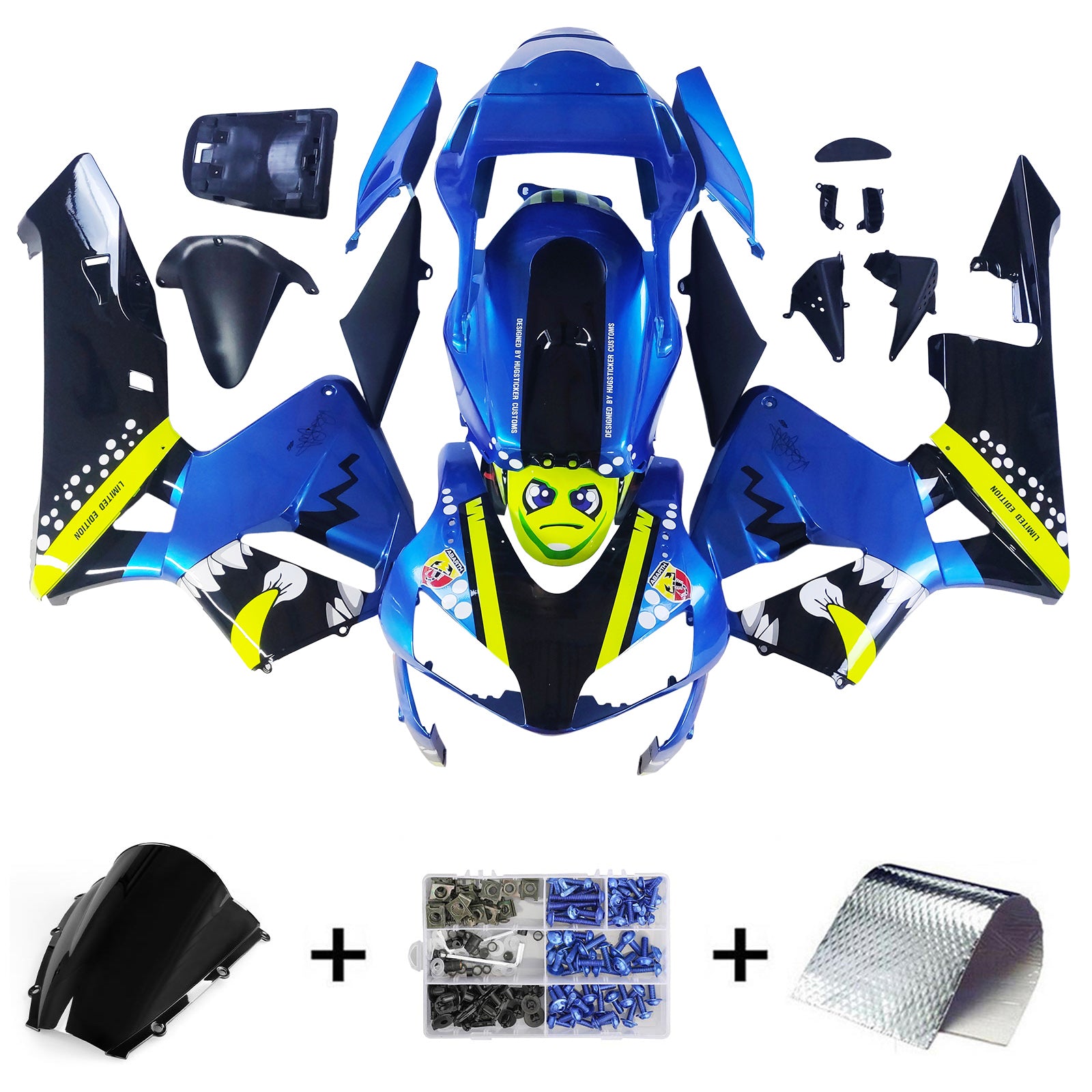 Amotopart 2003-2004 Honda CBR600RR Blue Green Failing Kit