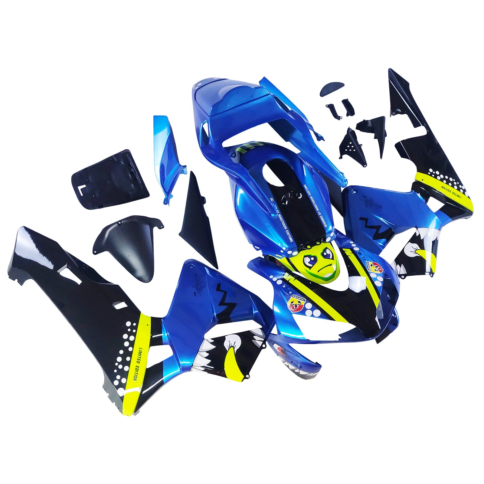 Kit de carenagens Amotopart 2003-2004 Honda CBR600RR azul verde