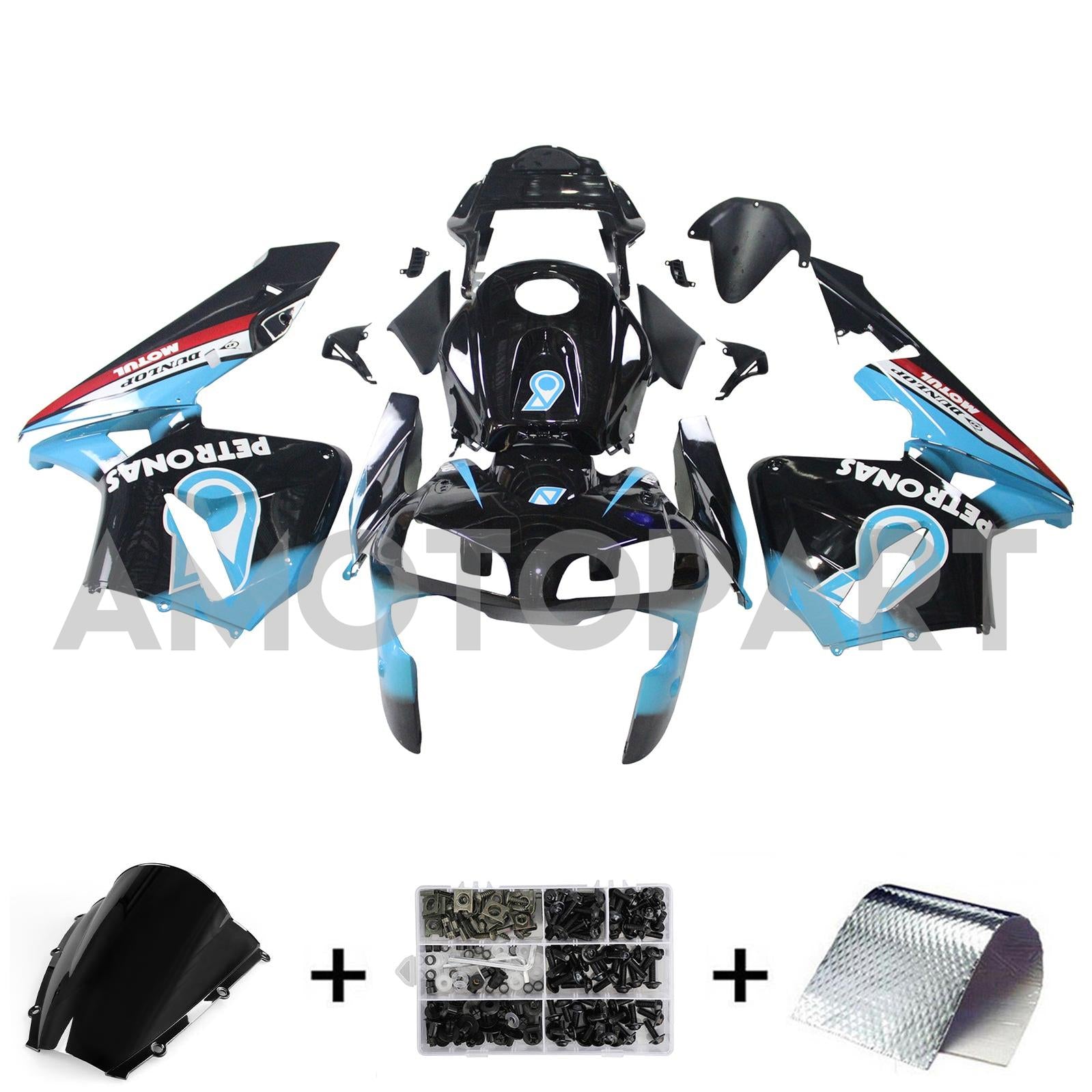 Amotopart 2003-2004 Honda CBR600RR Black Blue Red Fairing Kit