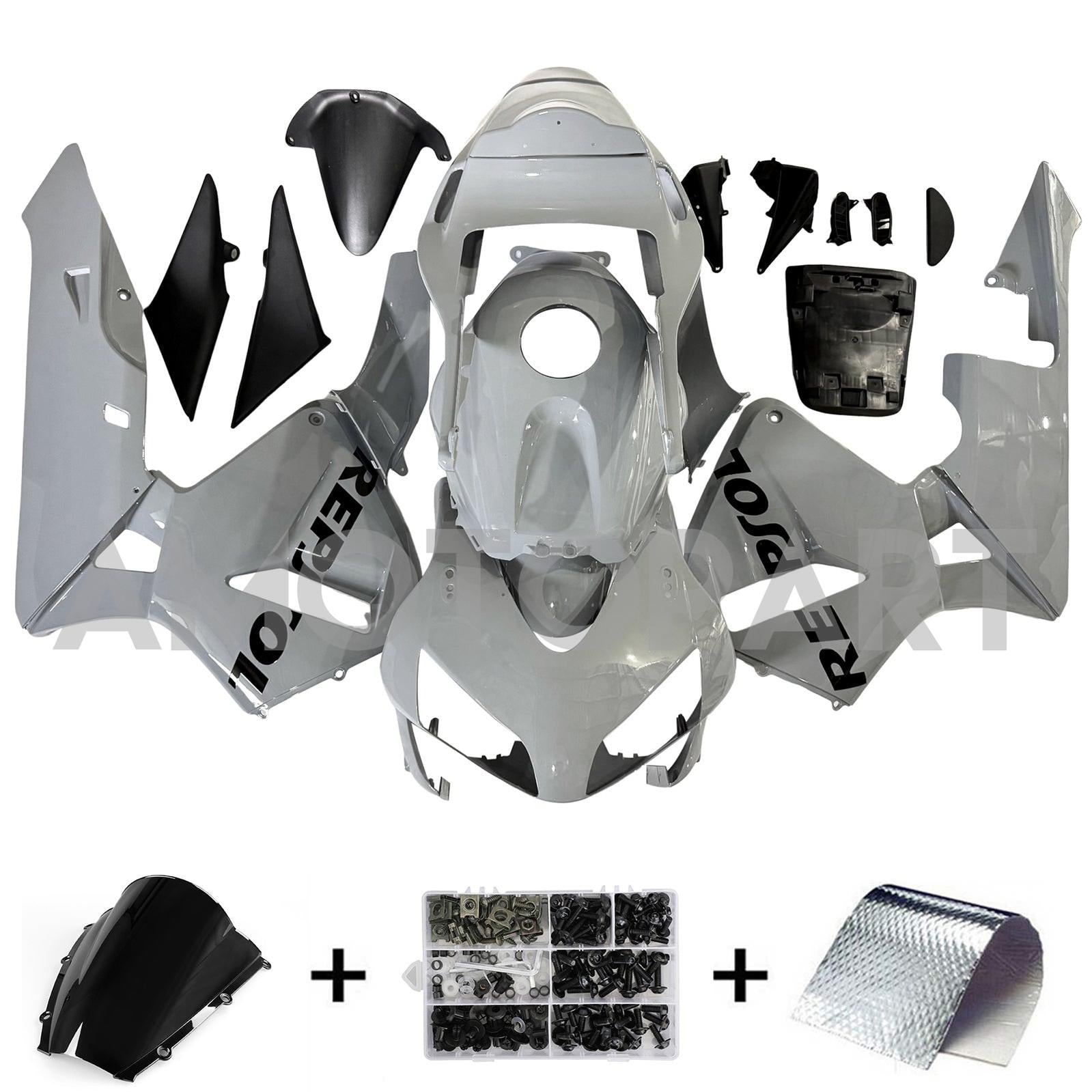 Amotopart 2003-2004 Honda CBR600RR Grey Fairing Kit