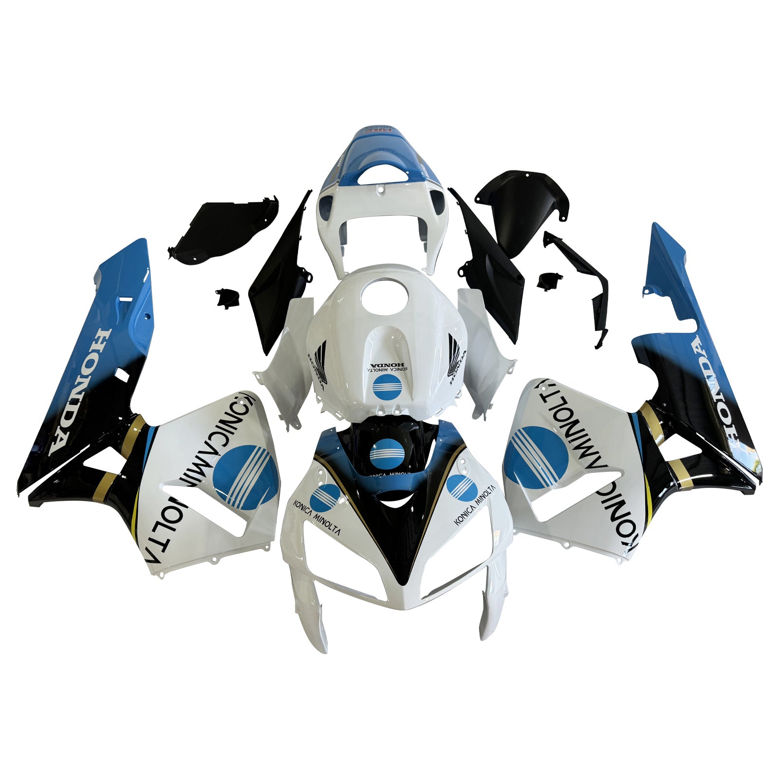 Amotopart 2005-2006 Honda CBR600RR White & Blue Fairing Kit