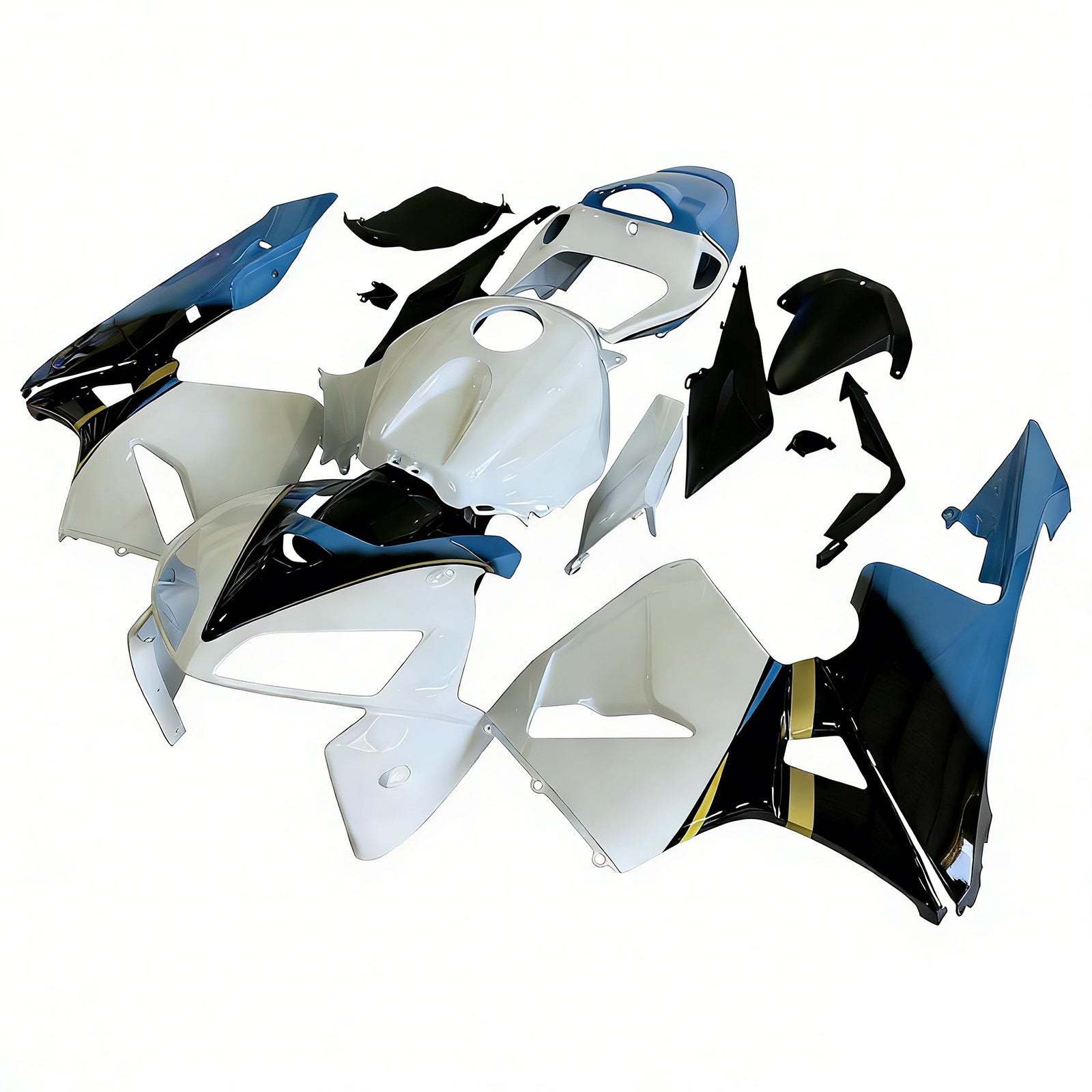 Amotopart 2005-2006 Honda CBR600RR White&Blue Fairing Kit
