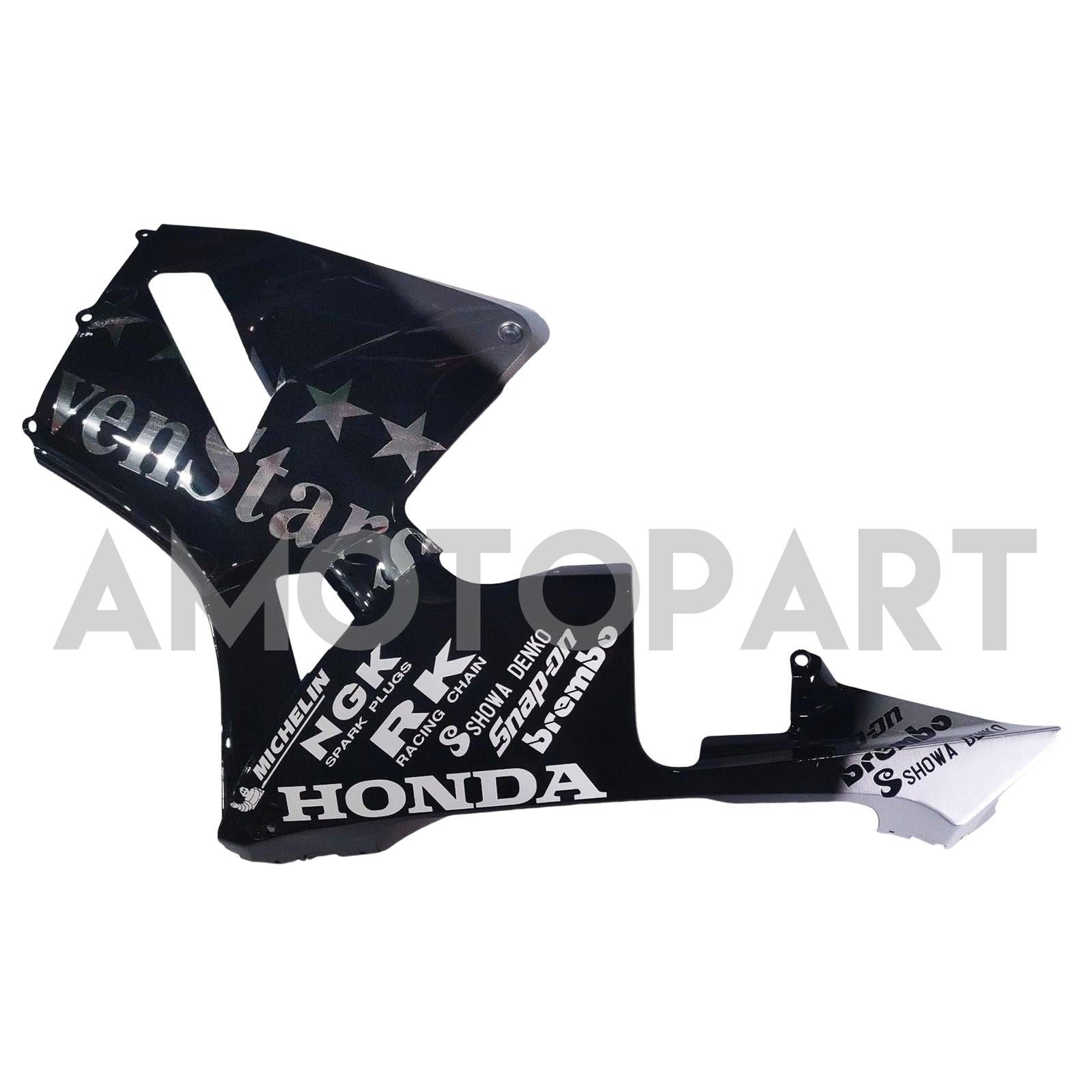 Amotopart 2005-2006 Honda CBR600RR Black&Silver Accent Fairing Kit